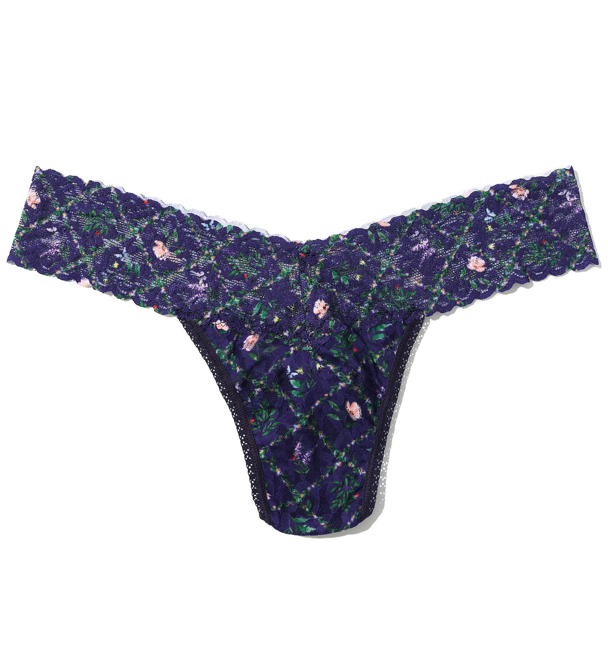Hanky Panky Signature Lace Printed Low Rise Thong (PR4911P),Everlasting - Everlasting,One Size