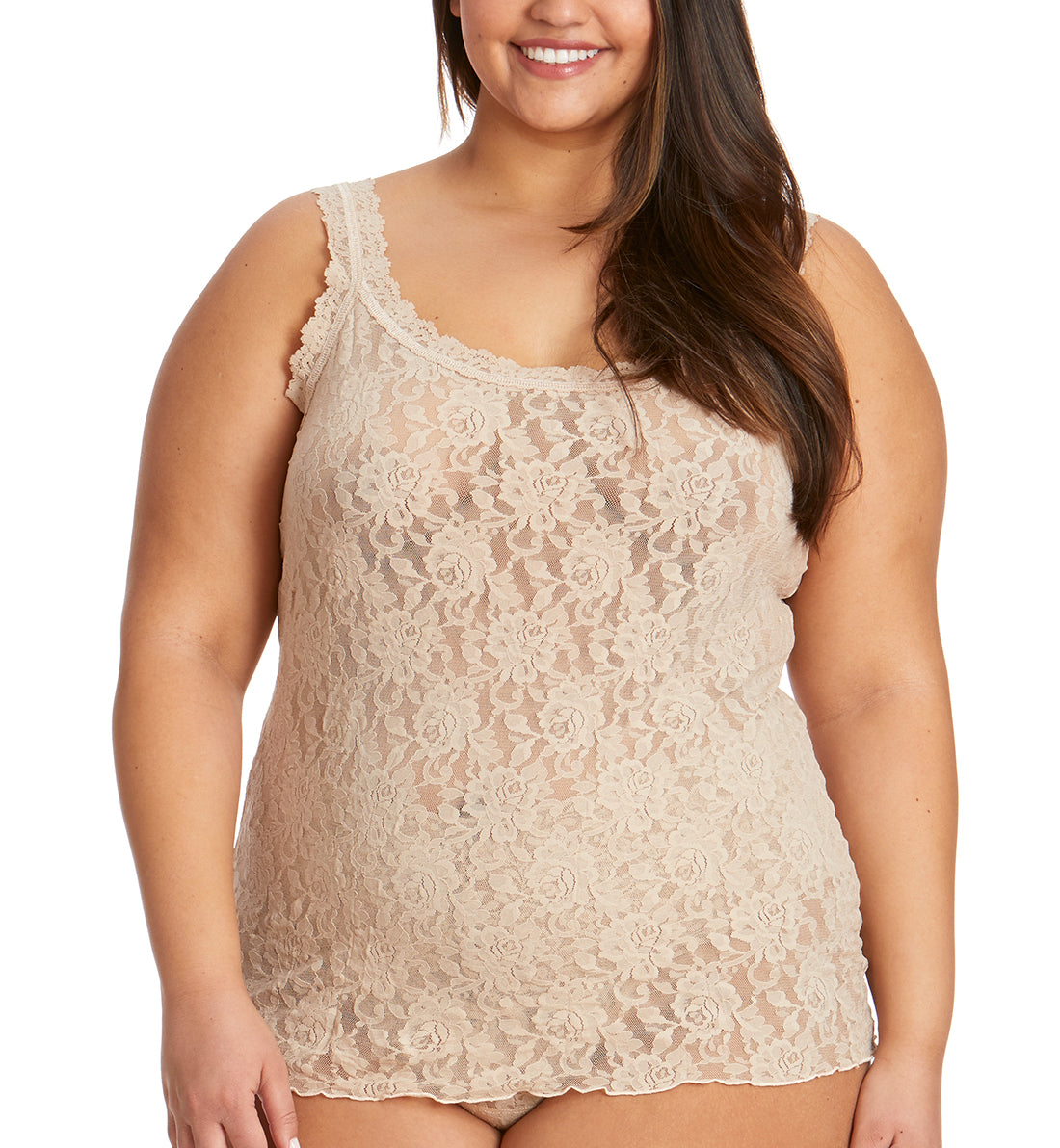 Hanky Panky Signature Lace Unlined Camisole PLUS (1390LX),1X,Chai - Chai,1X