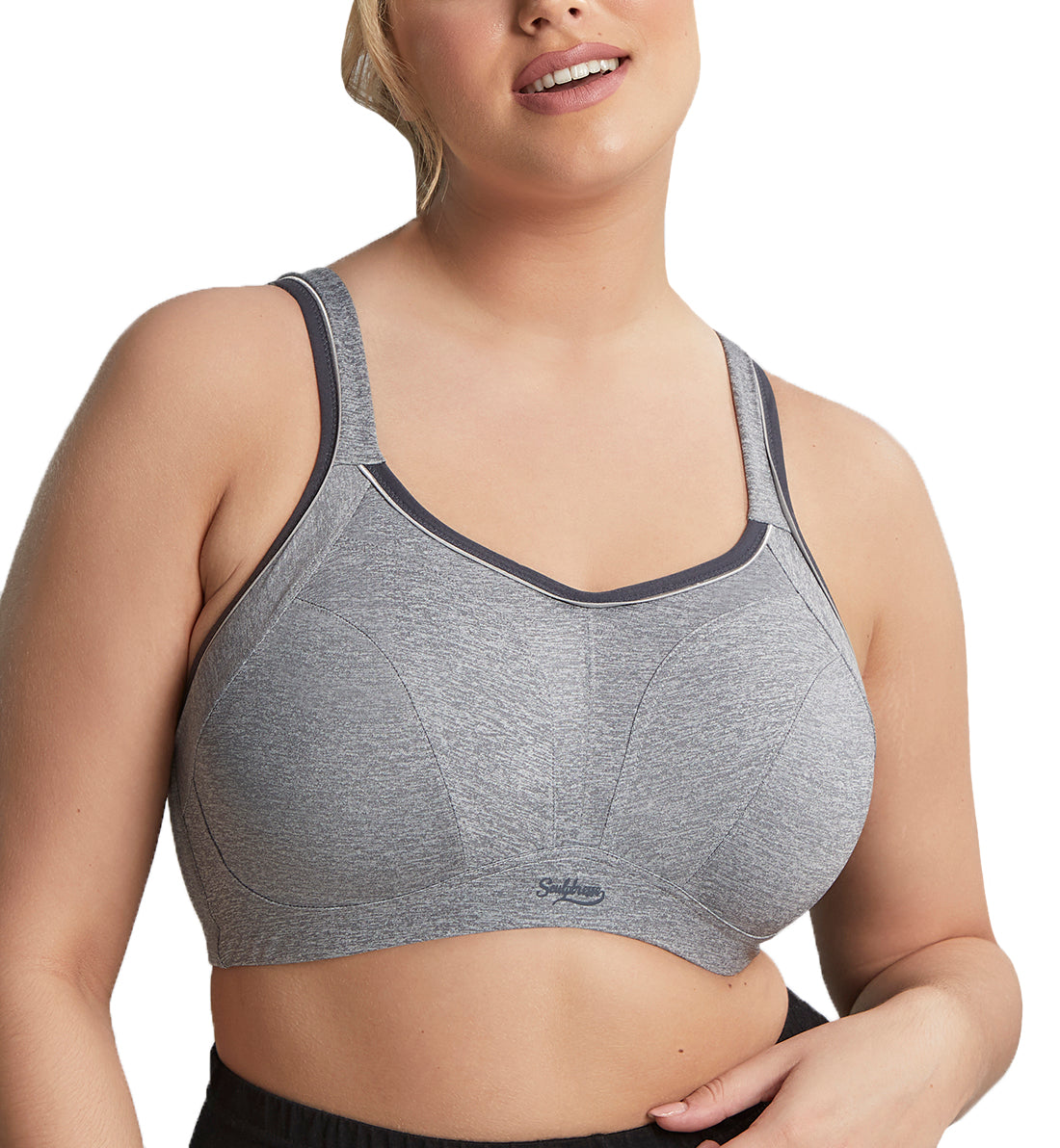 Sculptresse by Panache Non-padded Underwire Sports Bra (9441)- Charcoal Marl