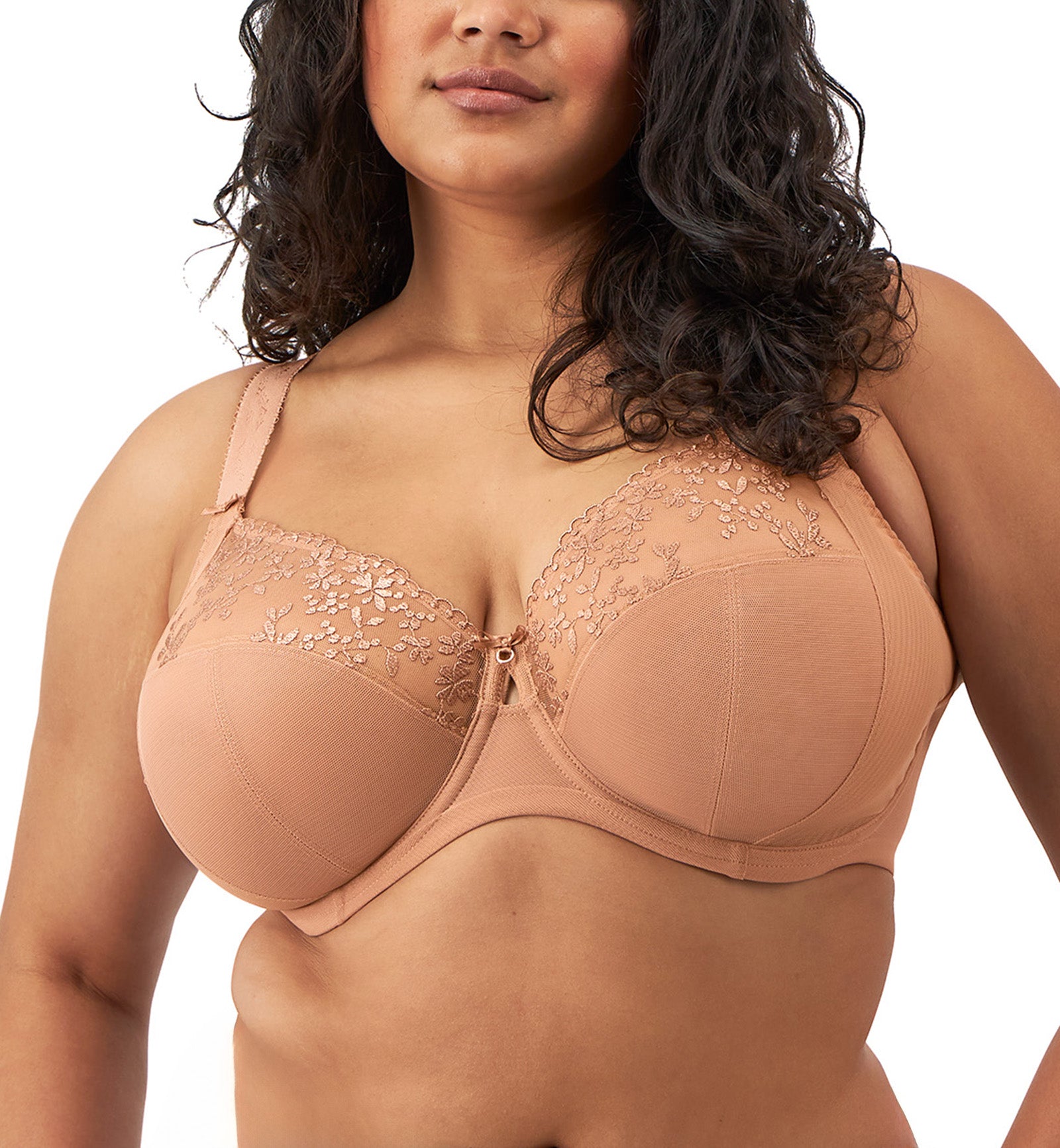 Elomi Zarla Stretch Lace Banded Underwire Bra (302505),32G,Cafe Au Lait - Cafe Au Lait,32G
