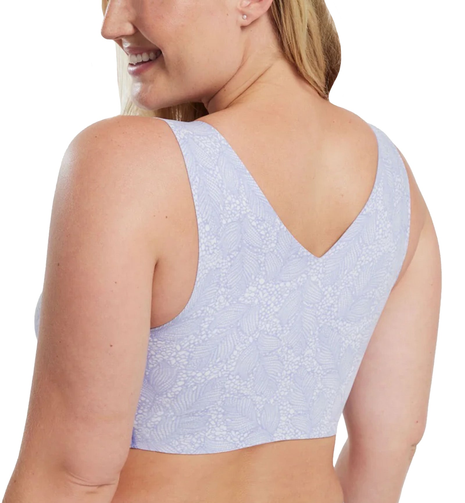 Evelyn & Bobbie DEFY V-Neck Bralette w/ Removable Pads (1728﻿),Small,Moonstone Lace - Moonstone Lace,Small