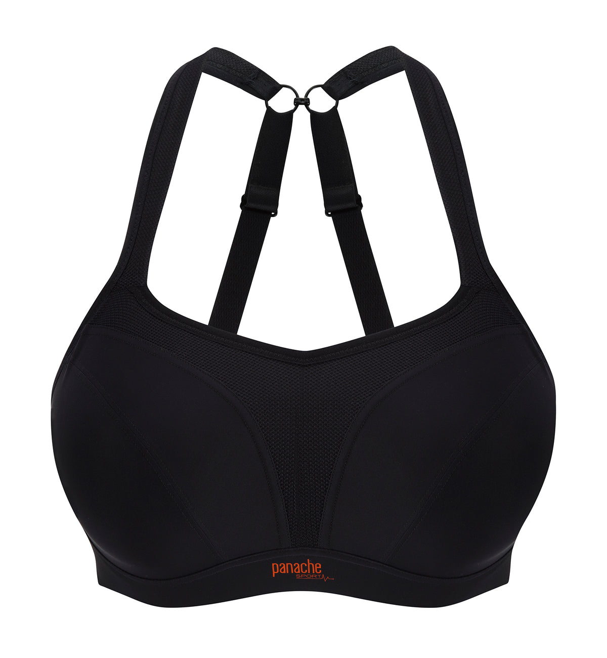 Panache Power Underwire Sports Bra (5021),28E,Black - Black,28E
