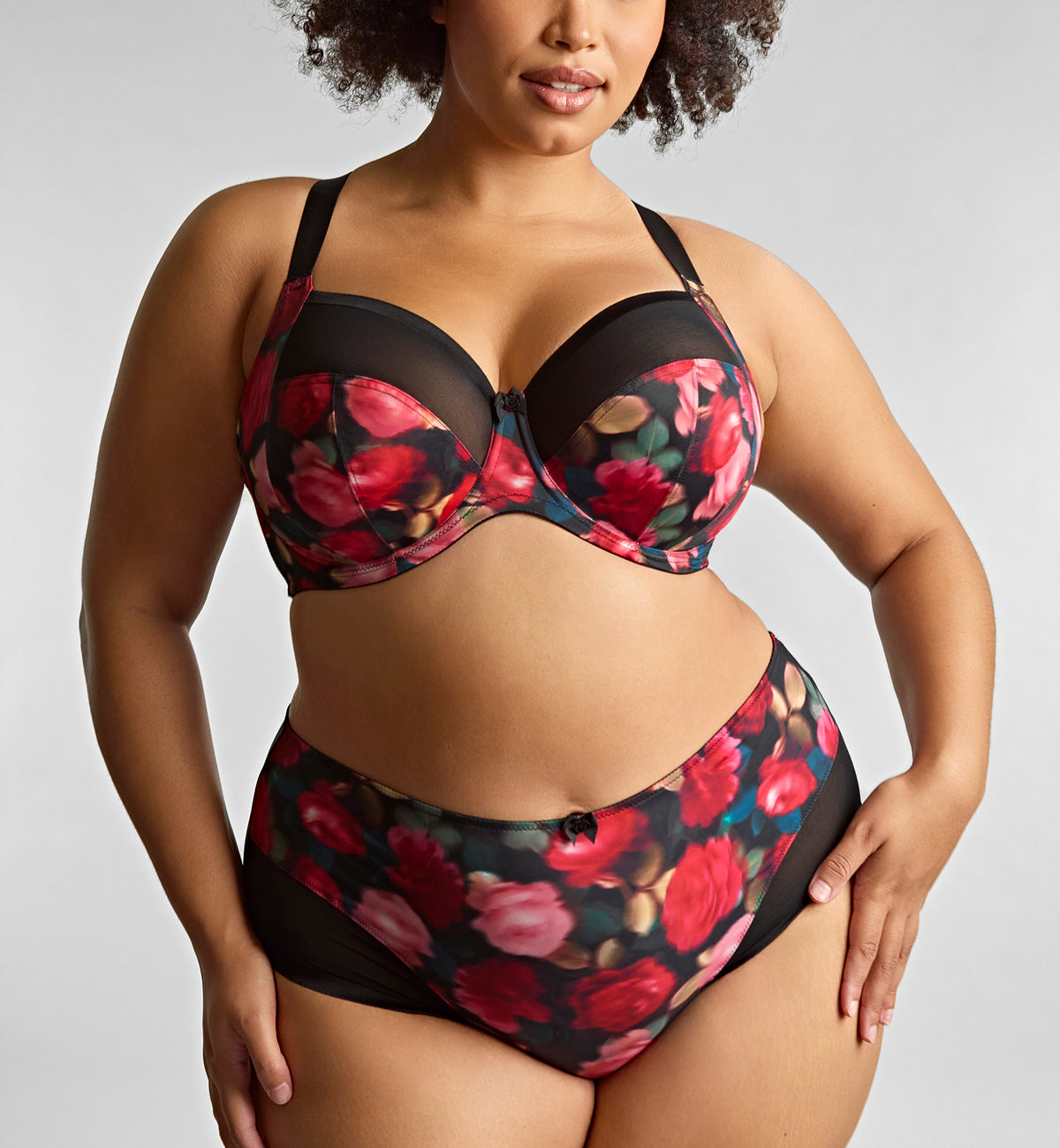 Sculptresse by Panache Bliss Deep Brief (10682),Large,Rose Print - Rose Print,Large