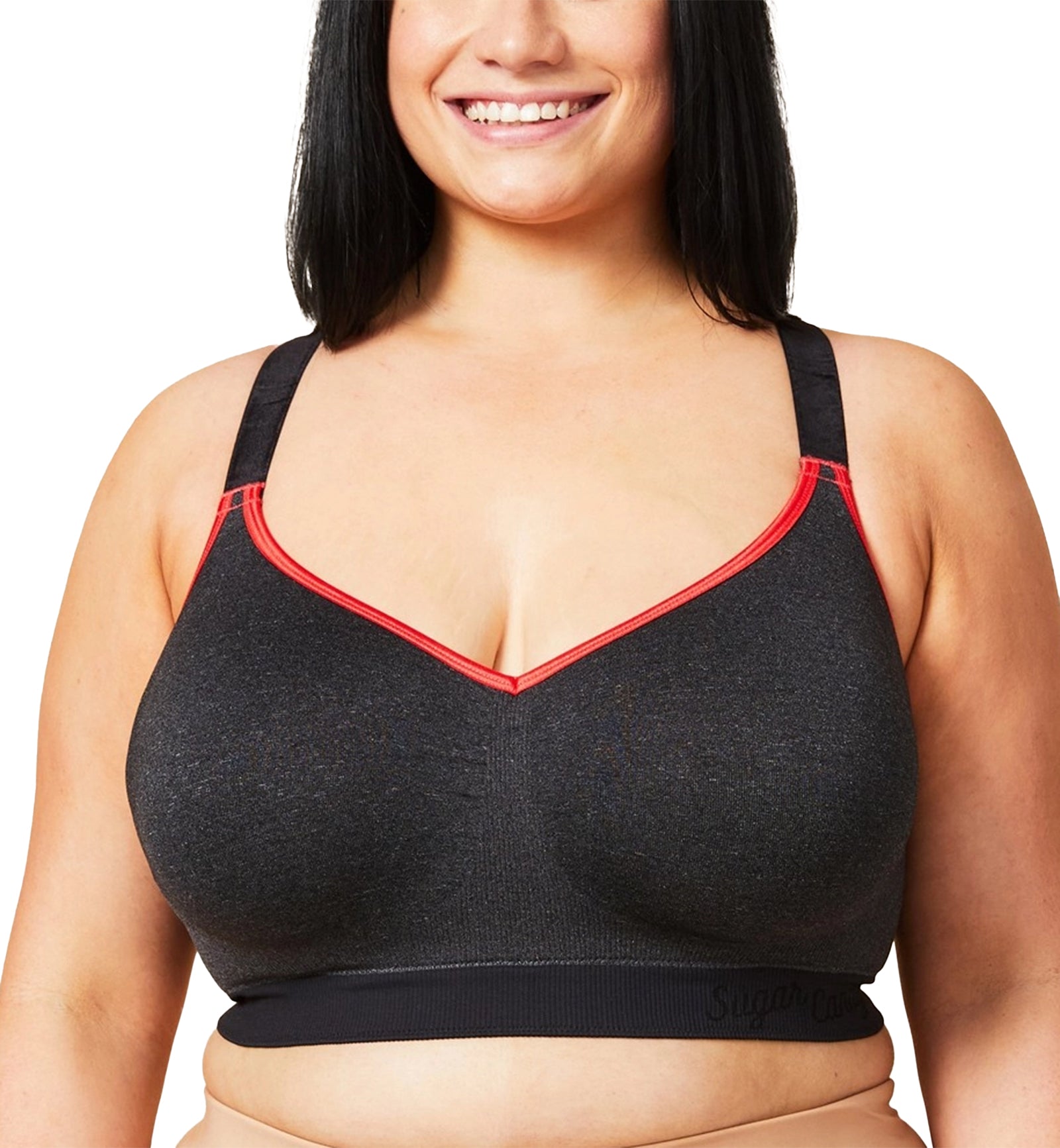 Sugar Candy by Cake Crush Seamless Fuller Bust Everyday Softcup G-L Cups (28-8008),XS,Charcoal - Charcoal,XS
