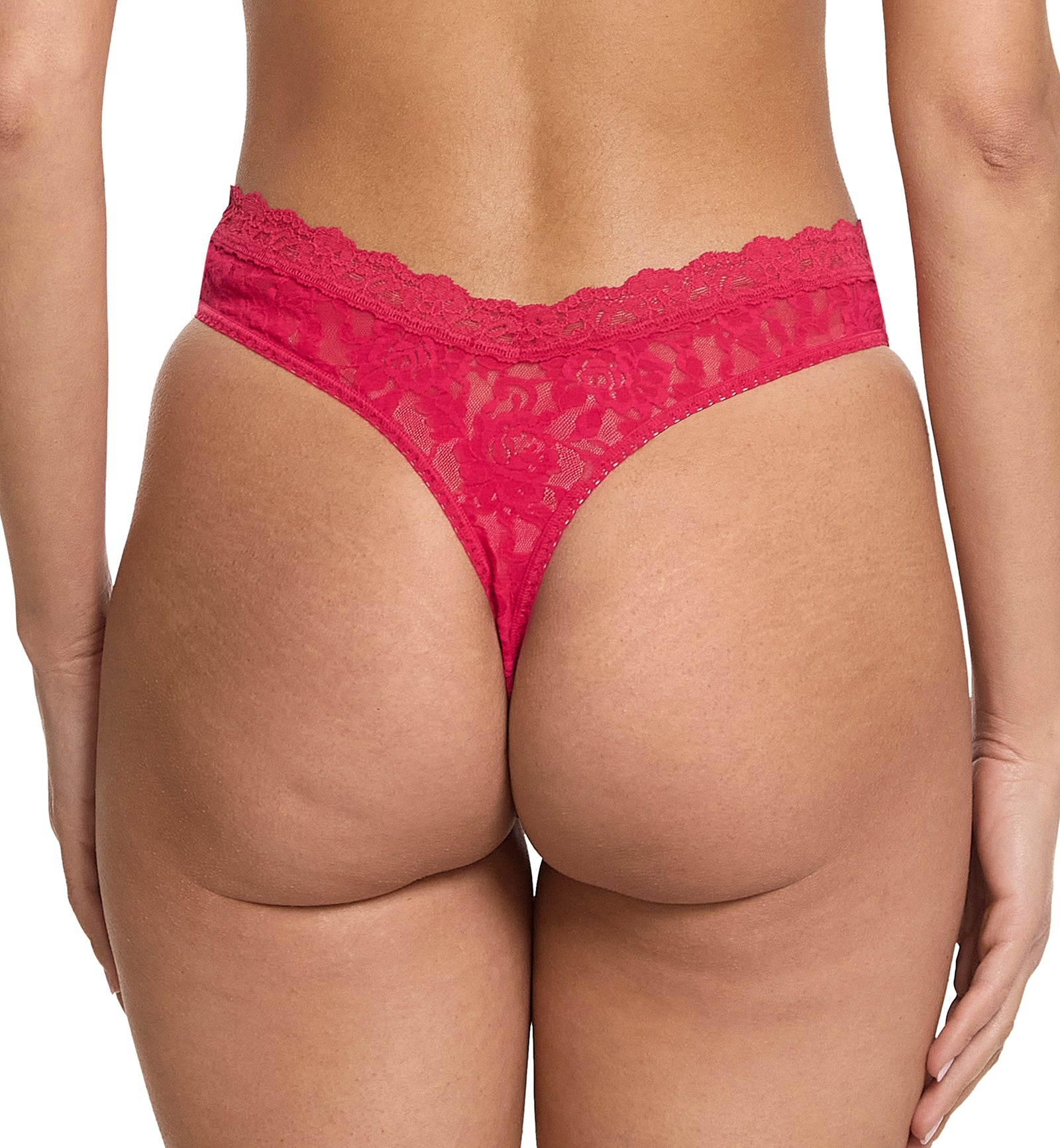 Hanky Panky Signature Lace V-Front High Cut Thong (481854),XS,Beet Juice - Beet Juice,XS
