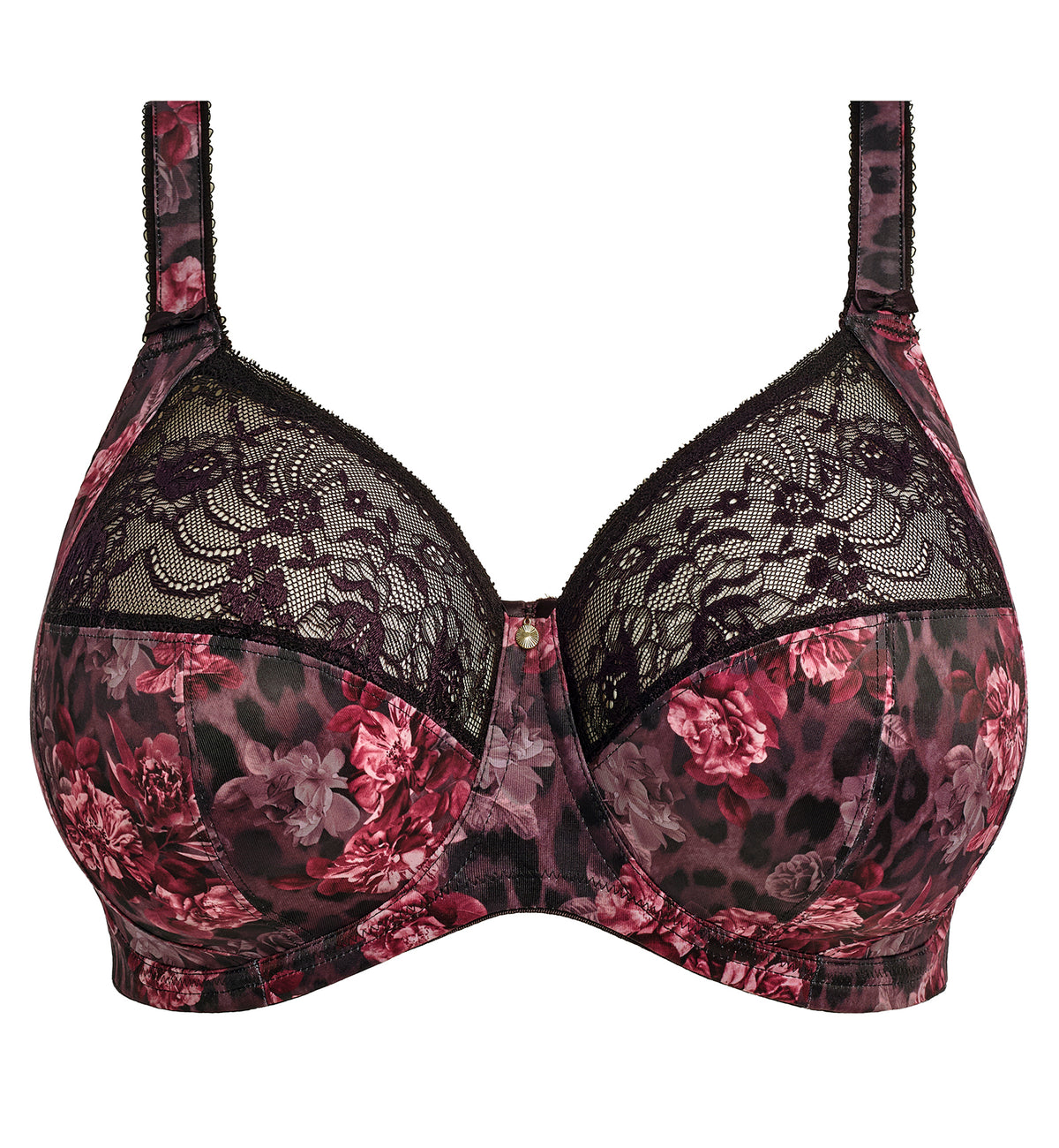 Elomi Morgan Stretch Lace Banded Underwire Bra (4110),32GG,Dark Romance - Dark Romance,32GG