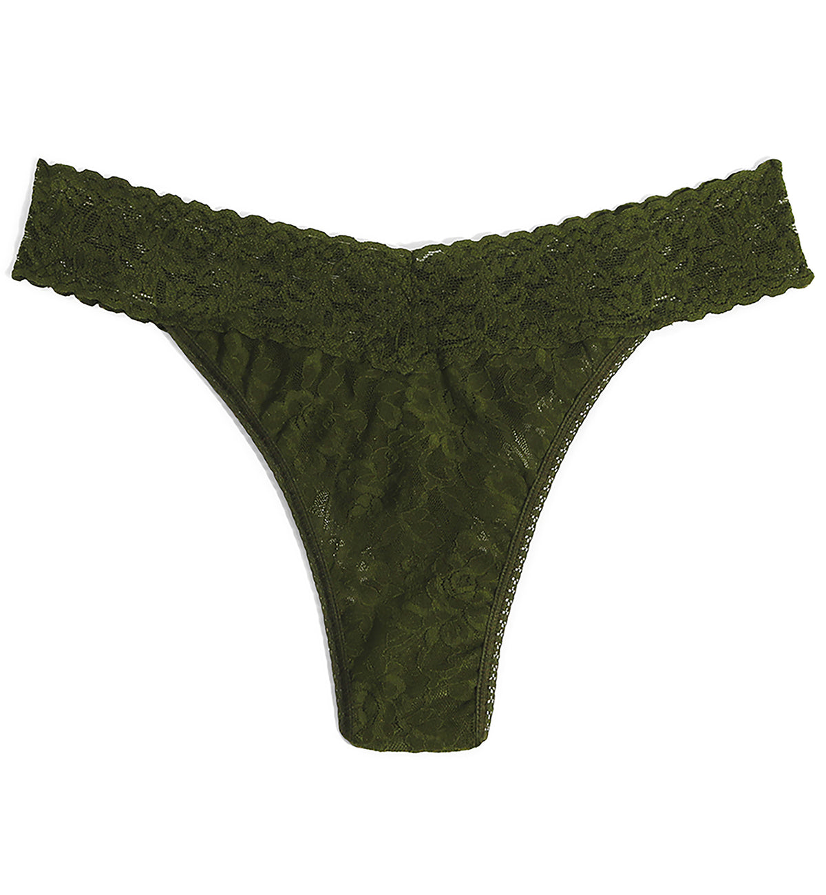 Hanky Panky Signature Lace Original Rise Thong (4811P),Woodland Green - Woodland Green,One Size