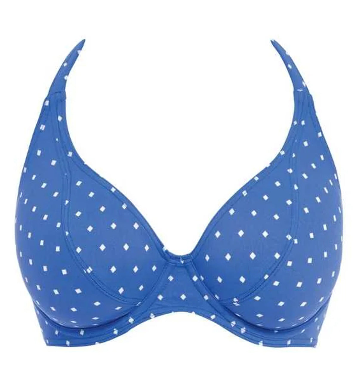 Freya Jewel Cove Banded Underwire Halter Bikini Top (7232),30FF,Azure - Azure,30FF