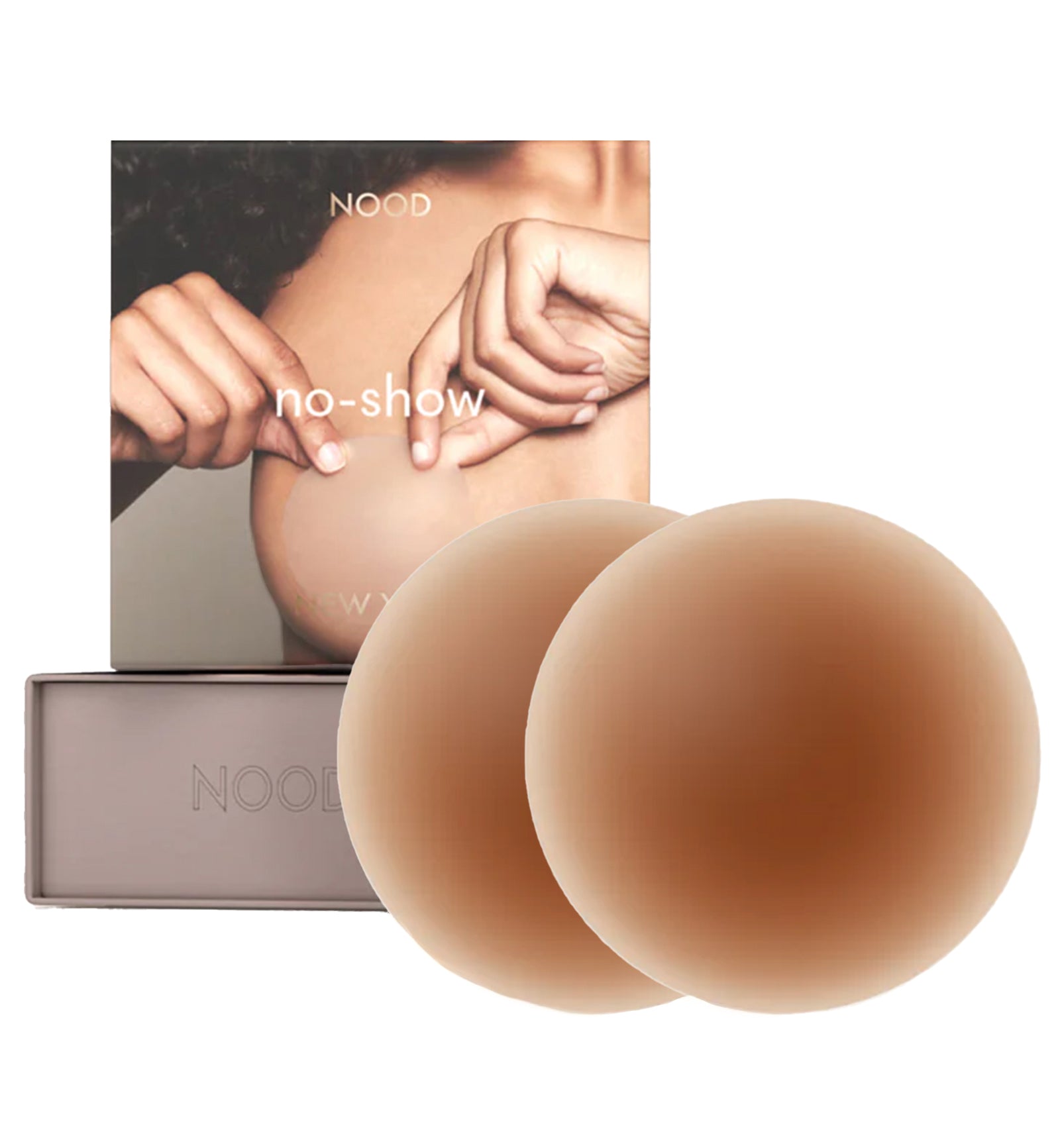 NOOD No-Show Round Adhesive Reusable Nipple Covers (4 inch),No. 7 / Bronze - Bronze,4 INCH