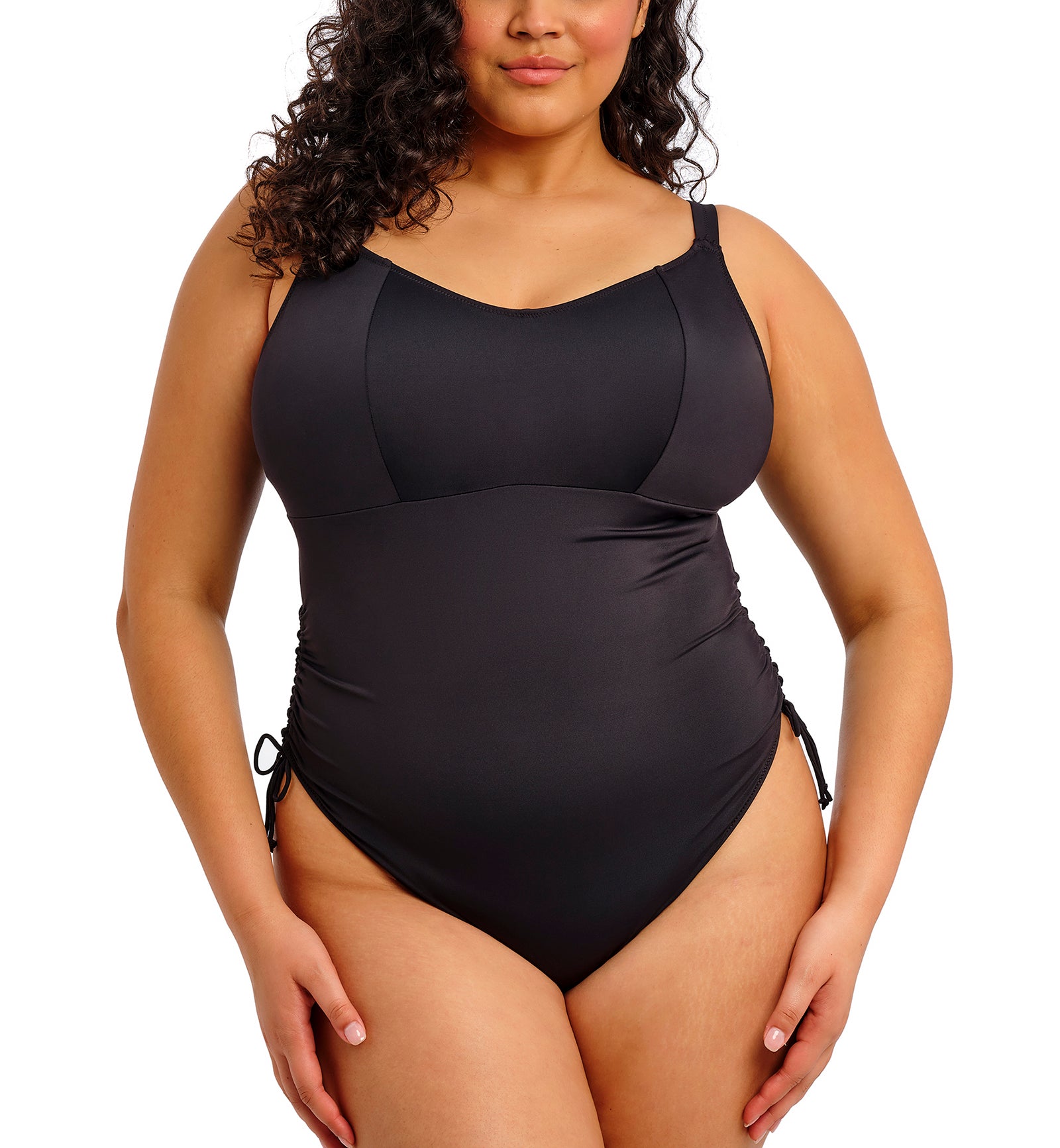 Elomi Plain Sailing Non Wire One Piece Swimsuit (ES7281),34G,Black - Black,34G