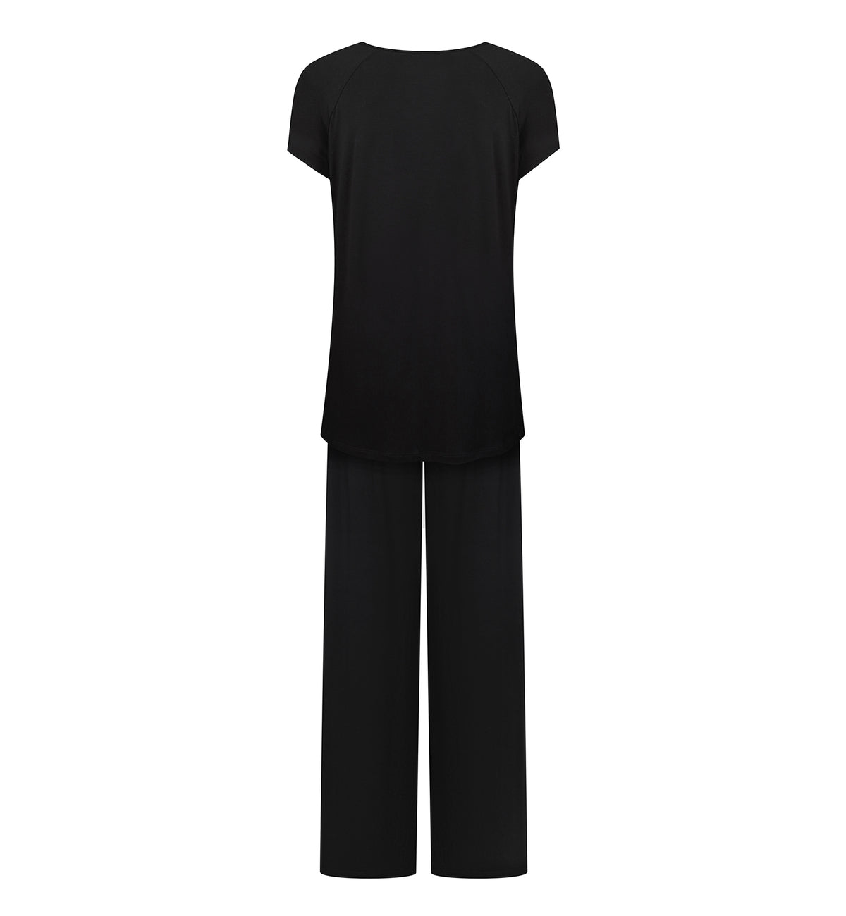 effetto Bamboo Basics PJ T-Shirt and Pants Set (02101),XS,Black - Black,XS