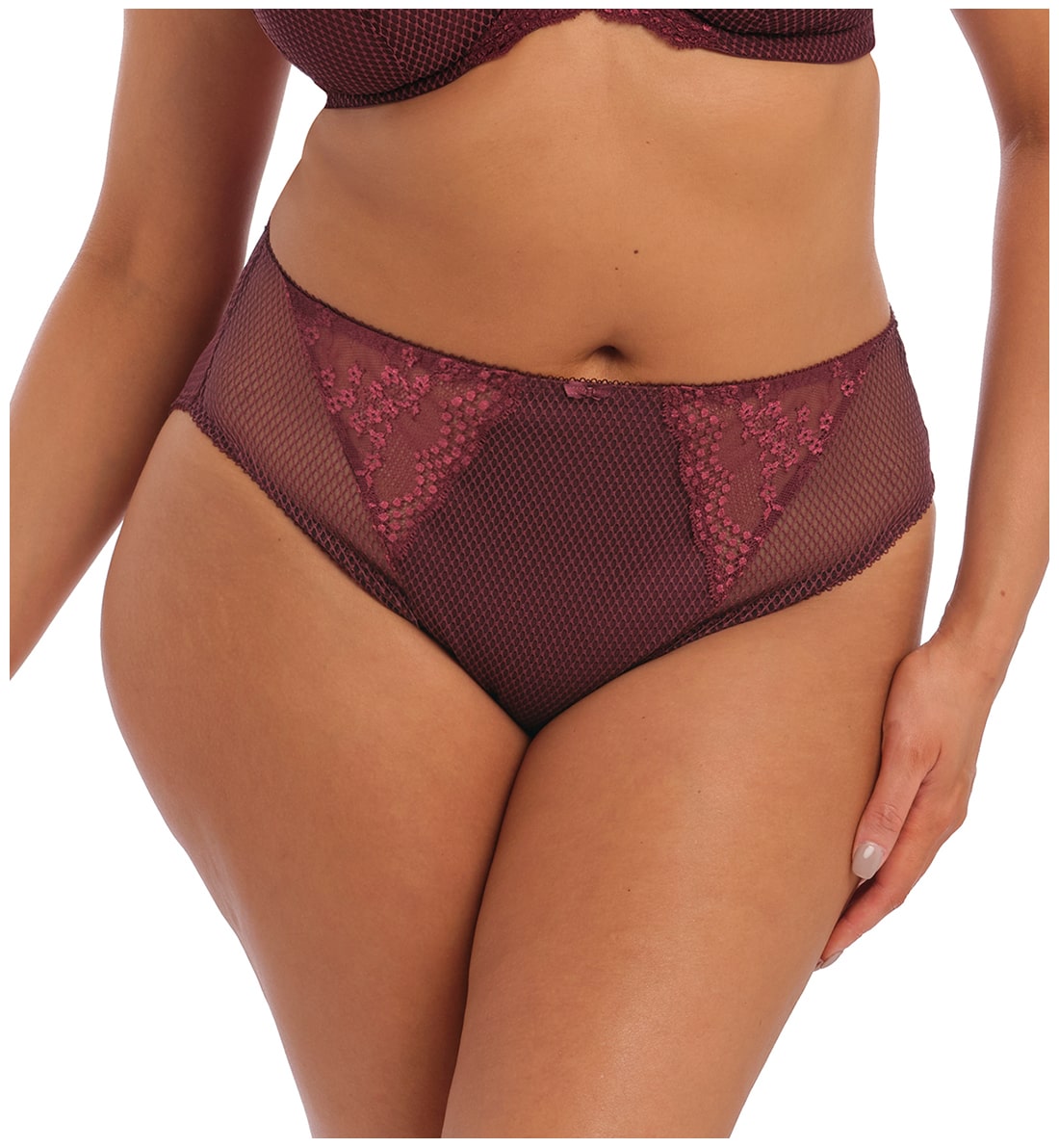 Elomi Charley Matching High Leg Brief (4386),Large,Aubergine - Aubergine,Large
