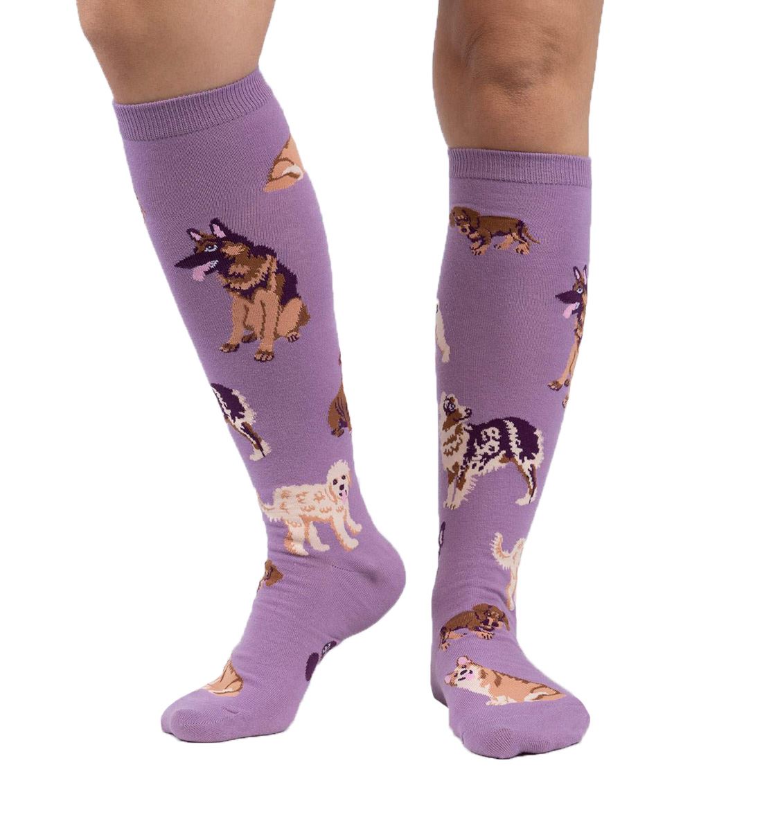 SOCK it to me Unisex Knee High Socks (F0523),Stay Pawsitive - Stay Pawsitive,One Size