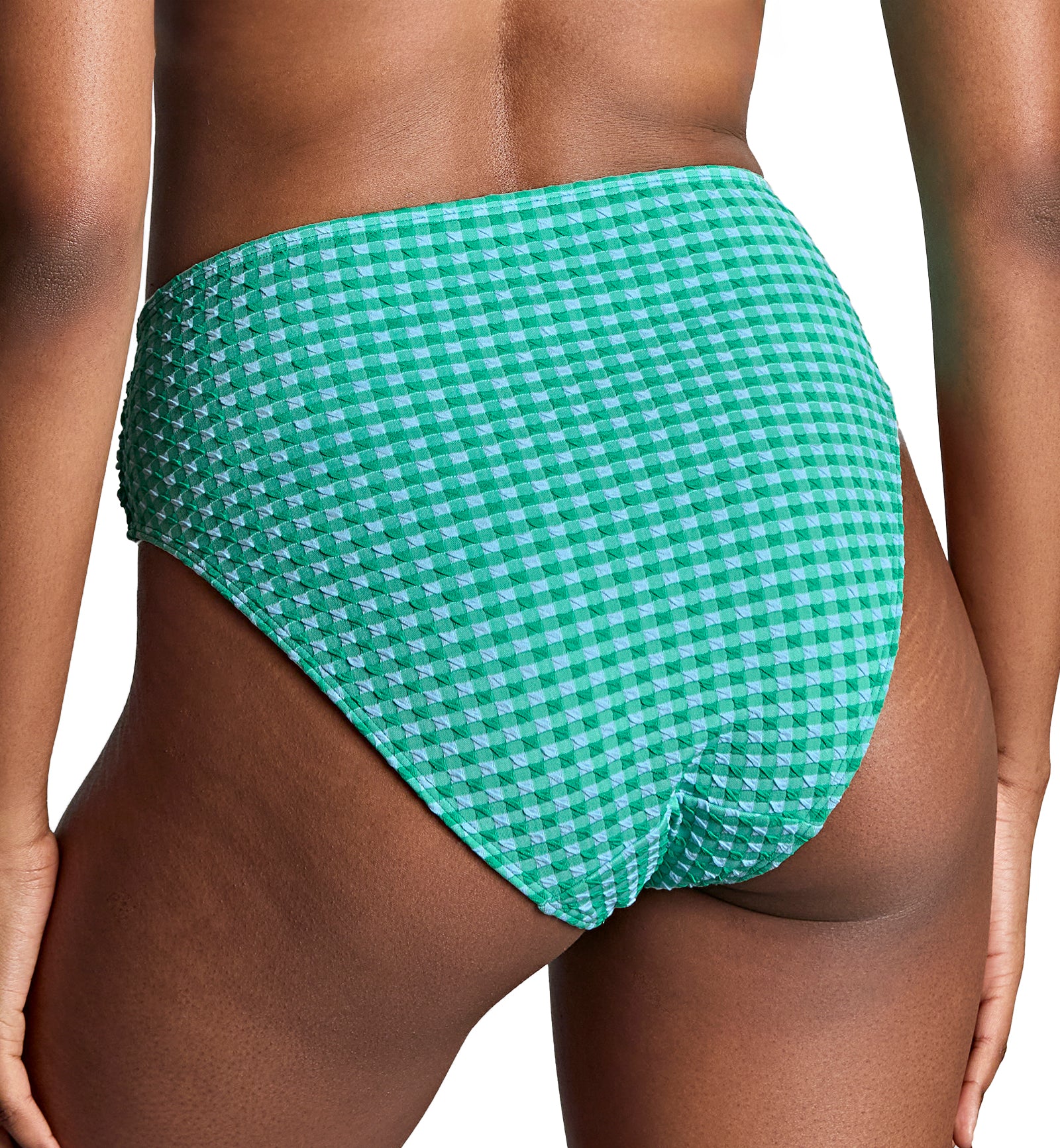 Panache Midi Gathered Swim Pant (SW1729),10-Small,Green Gingham - Green Gingham,Small