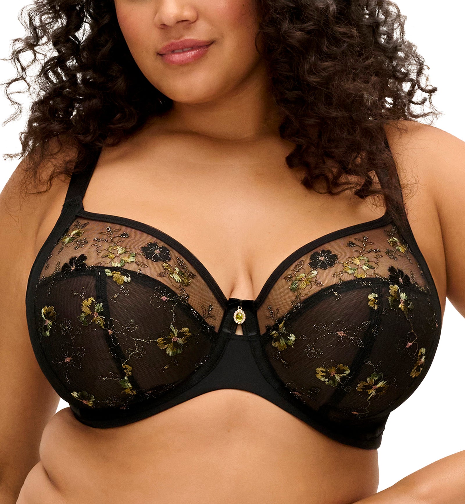 Elomi Lyriana Banded Underwire Bra (303705),32G,Jet - Jet,32G