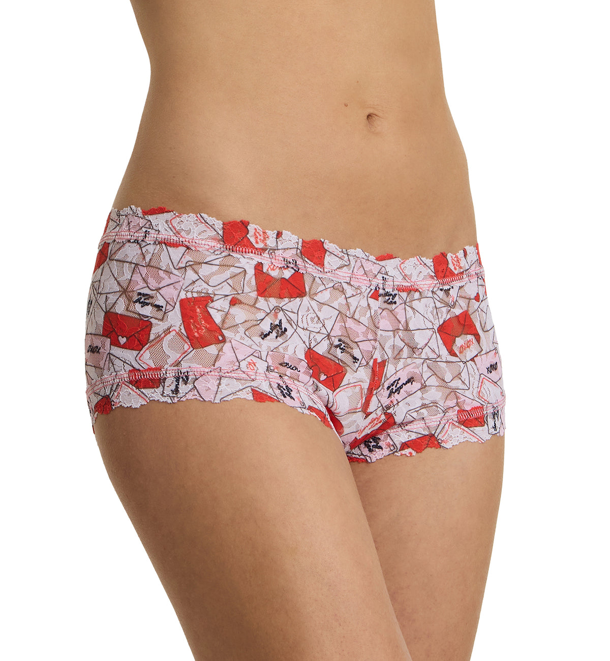 Hanky Panky Signature Lace Printed Boyshort (PR4812P),XS,With Love - With Love,XS