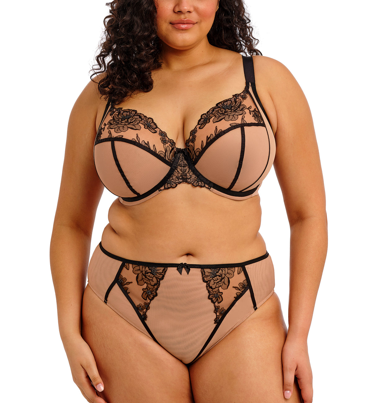 Elomi Teagan Matching High Leg Brief (302653),Small,Cafe Au Lait - Cafe Au Lait,Small