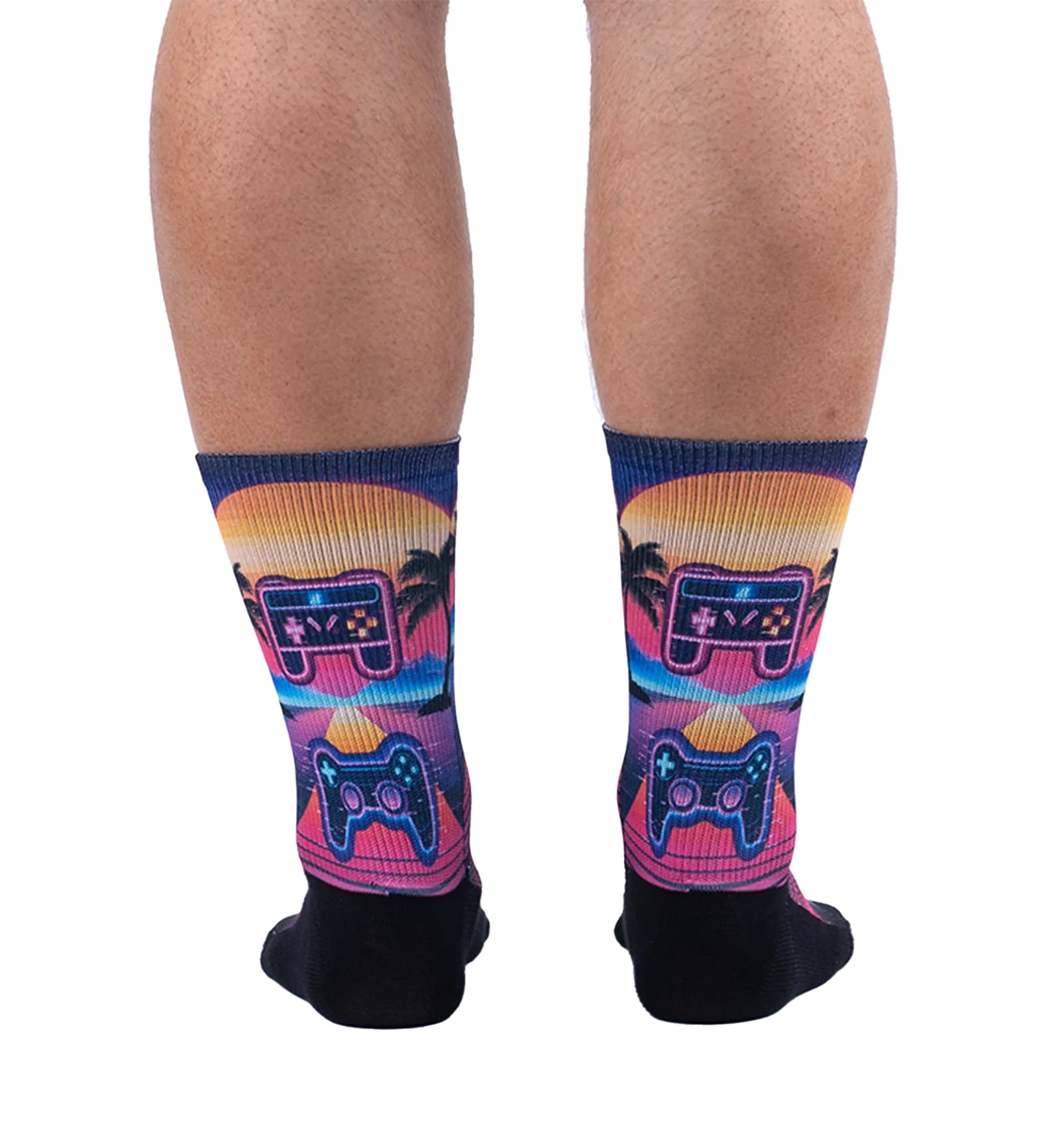 SOCK it to me Athletic Printed Performance Crew Socks (AP0017),Press Start - Press Start,One Size