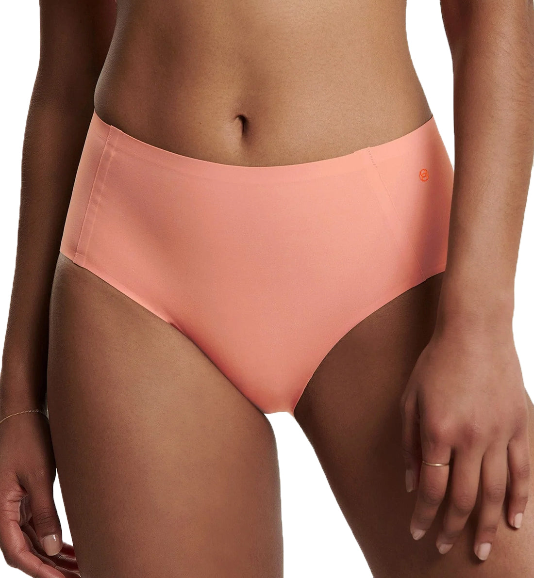 Evelyn & Bobbie High-Waisted Retro Bikini Panty (1704),US 16-24,Coral - Coral,US 16-24