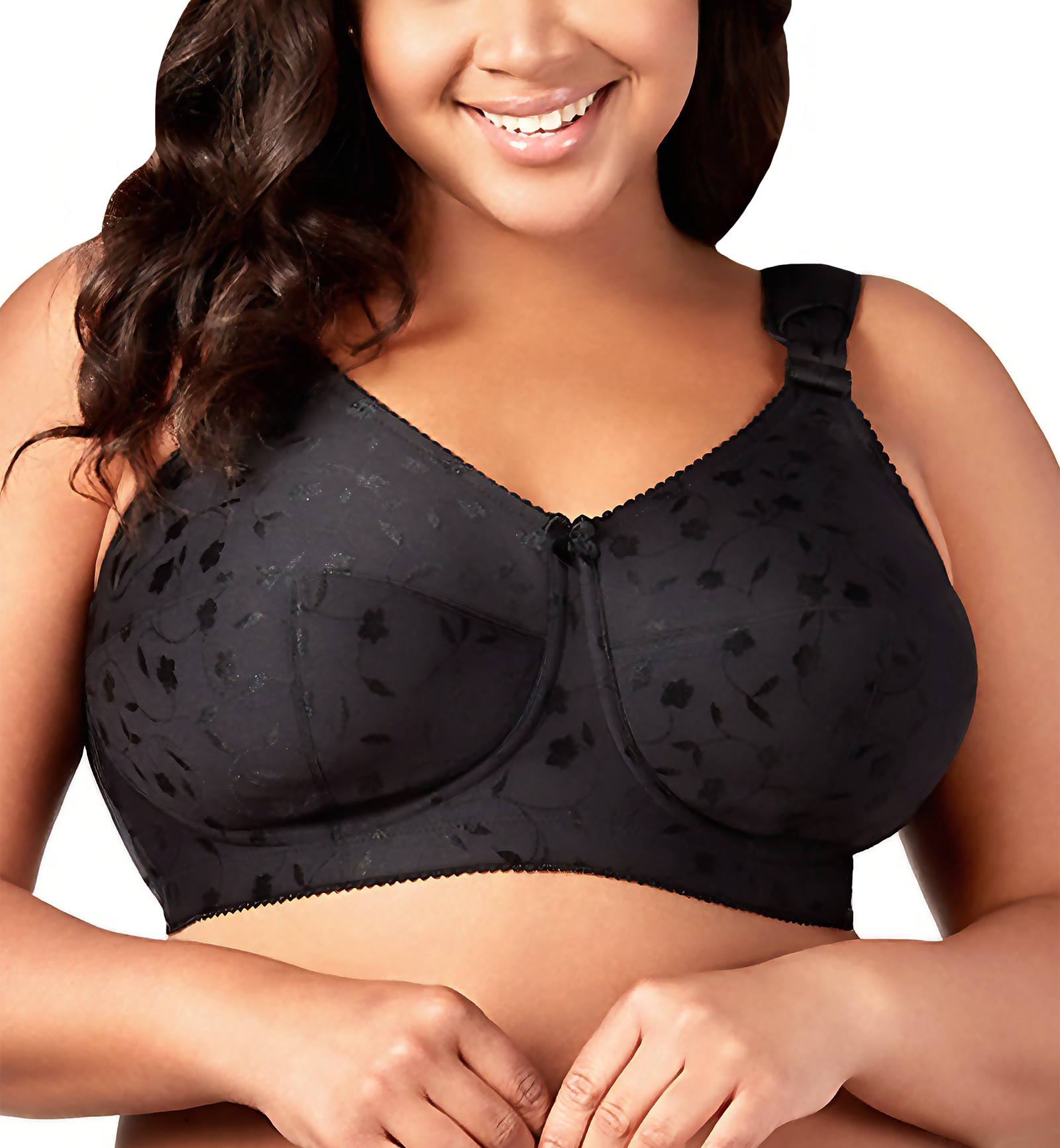 Elila Sidney Jacquard Full Support Softcup (1305),34I,Black - Black,34I