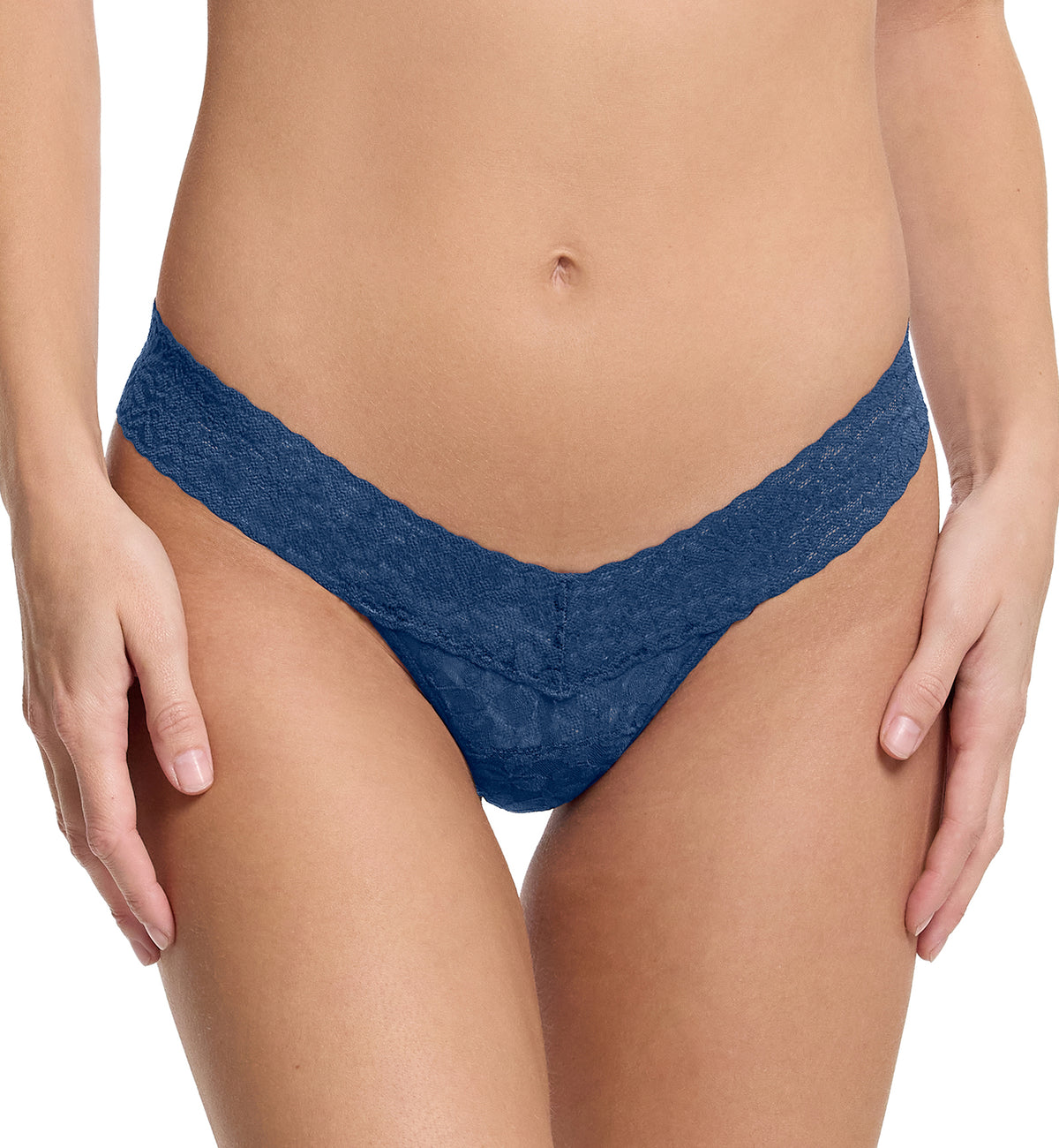 Hanky Panky Flora Lace Low Rise Thong (5B1002P),Night Owl - Night Owl,One Size