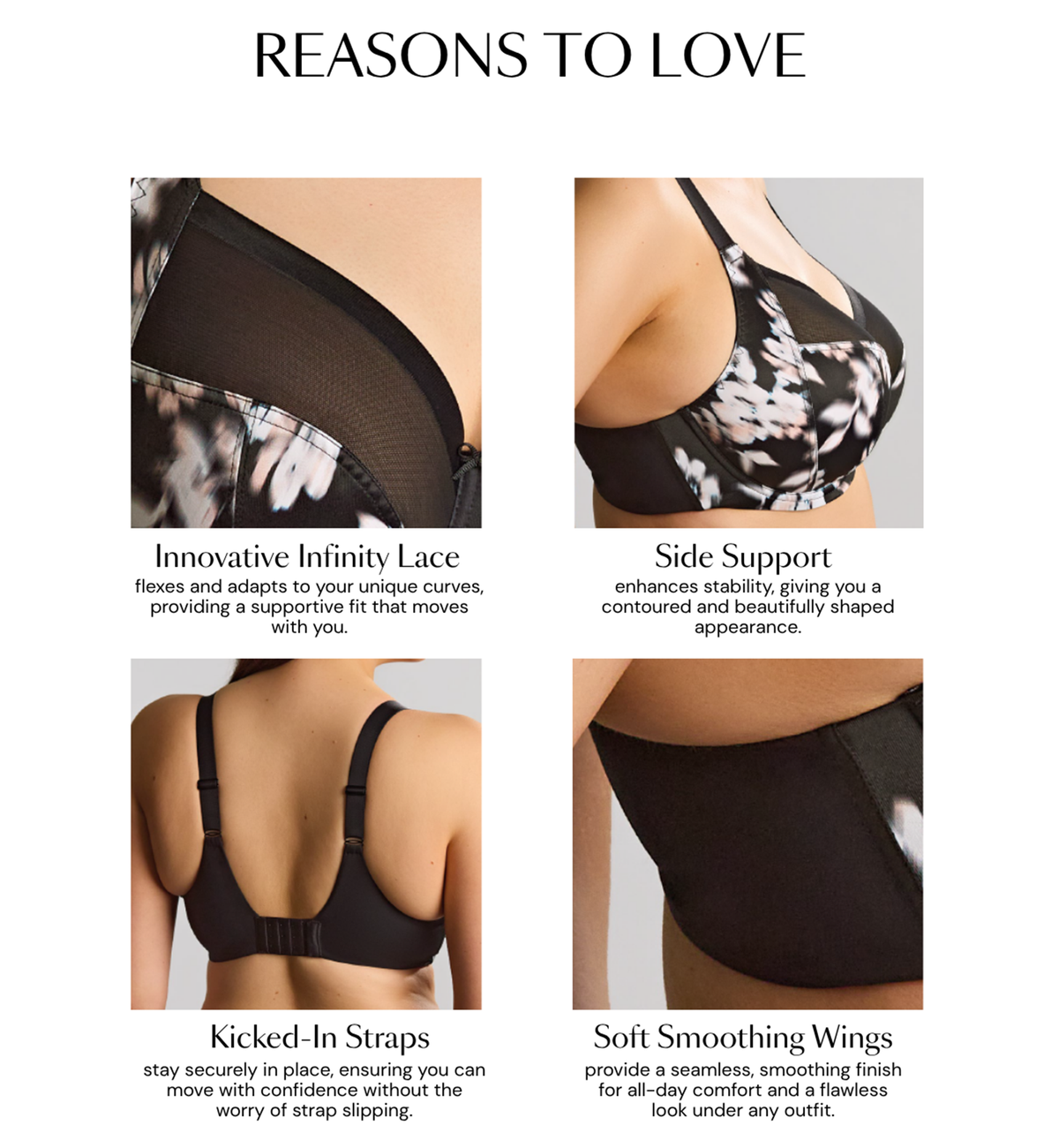 Sculptresse Bliss Full Cup Underwire Bra (10685),34HH,Black/Floral - Black/Floral,34HH