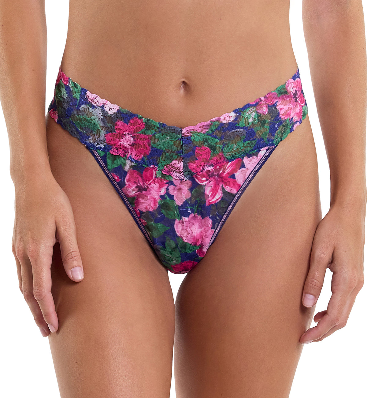Hanky Panky Signature Lace Printed Original Rise Thong (PR4811P),Tis The Season - Tis The Season,One Size