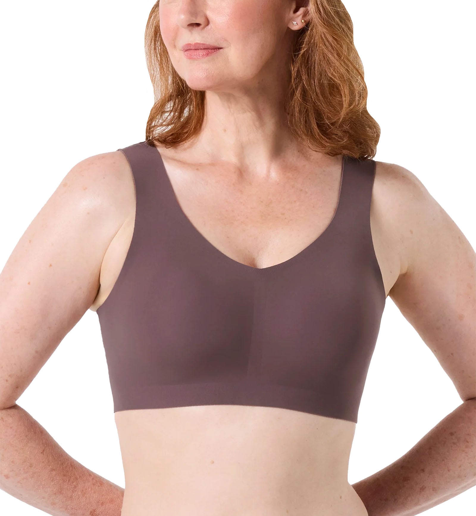 Evelyn & Bobbie DEFY V-Neck Bralette w/ Removable Pads (1833),Small,Thistle - Thistle,Small