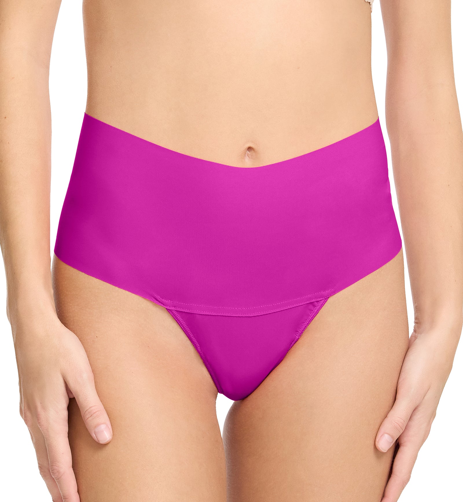 Hanky Panky BreatheSoft Hi-Rise Thong (6J1921B),Small,Hot Fuchsia - Hot Fuchsia,Small