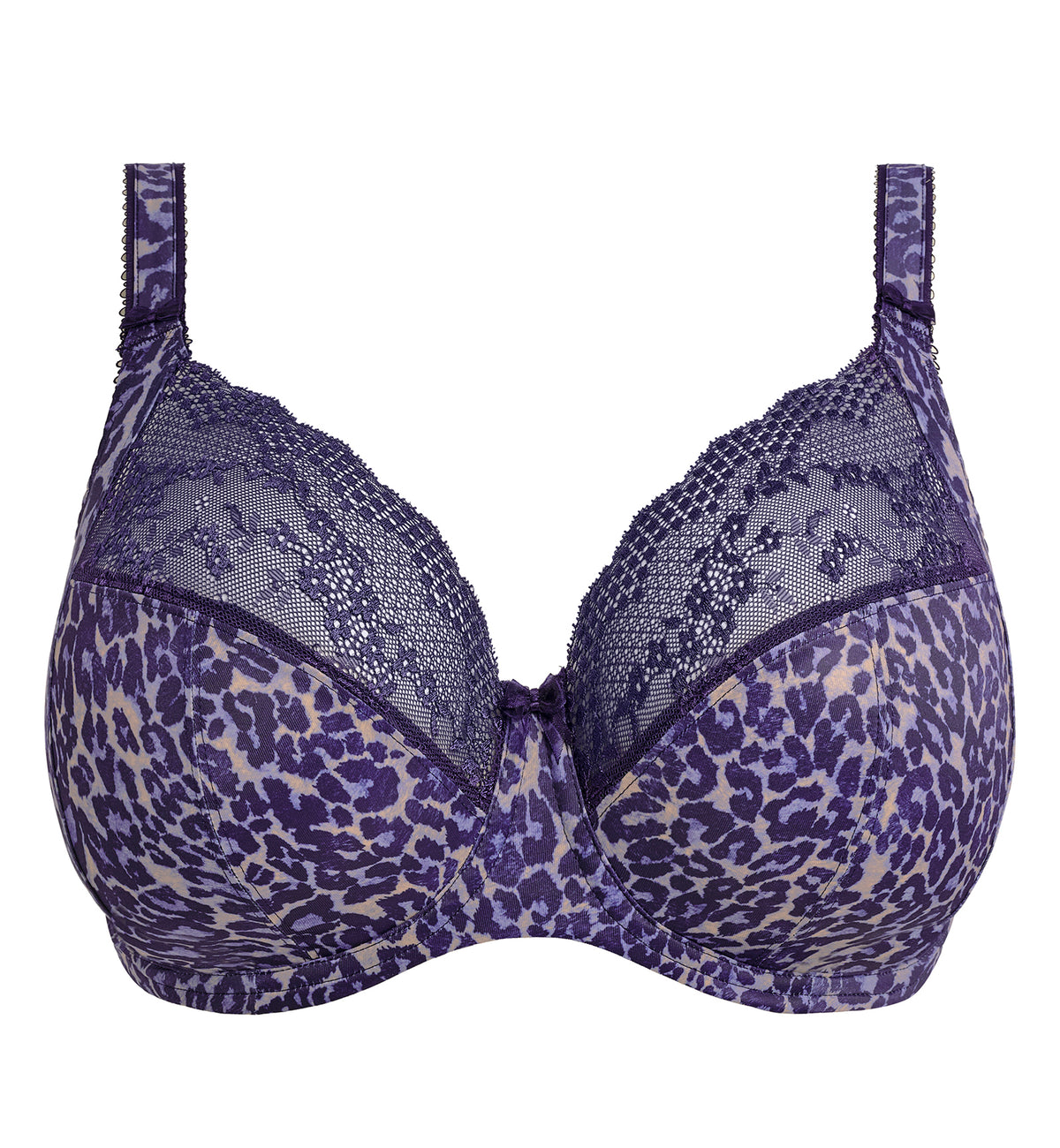 Elomi Lucie Banded Stretch Lace Plunge Underwire Bra (4490),32GG,Midnight - Midnight,32GG