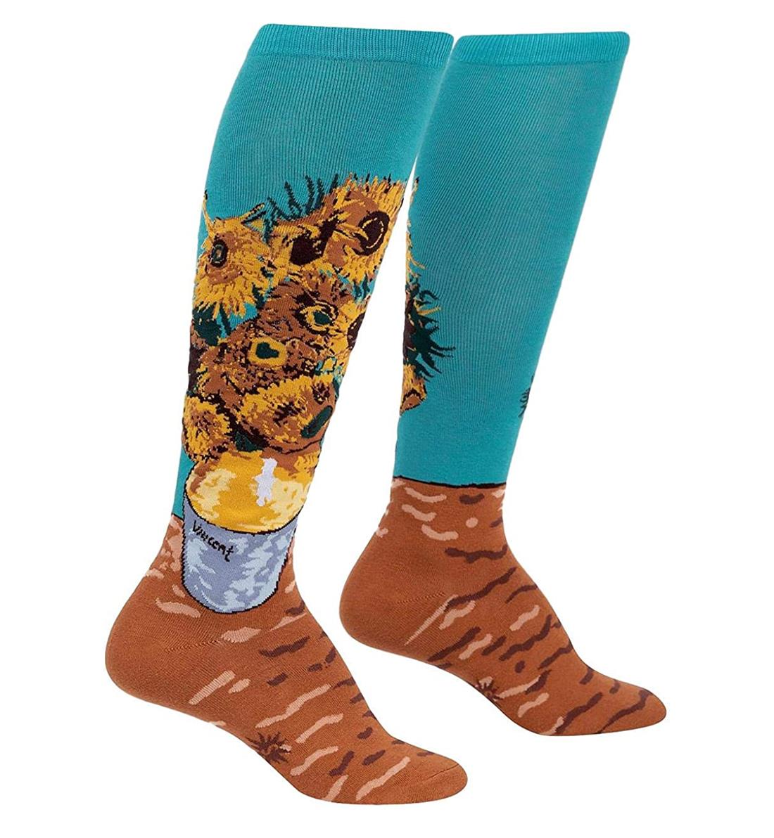 SOCK it to me Unisex Knee High Socks (F0532),Sunflowers - Sunflowers,One Size