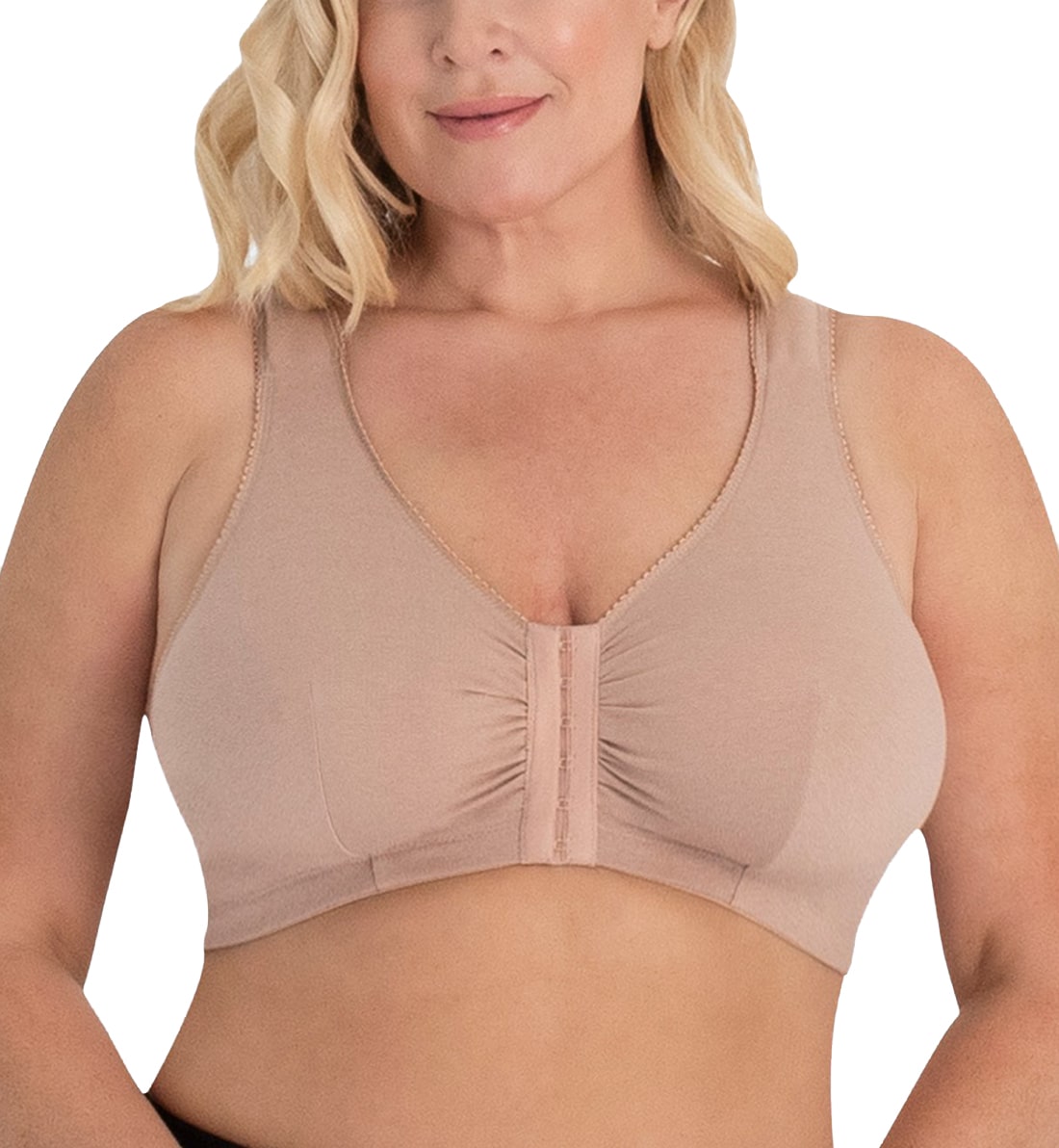 Leading Lady Meryl Cotton Front Closure Bra (110),34 C/D/DD,Warm Taupe - Warm Taupe,34 C/D/DD