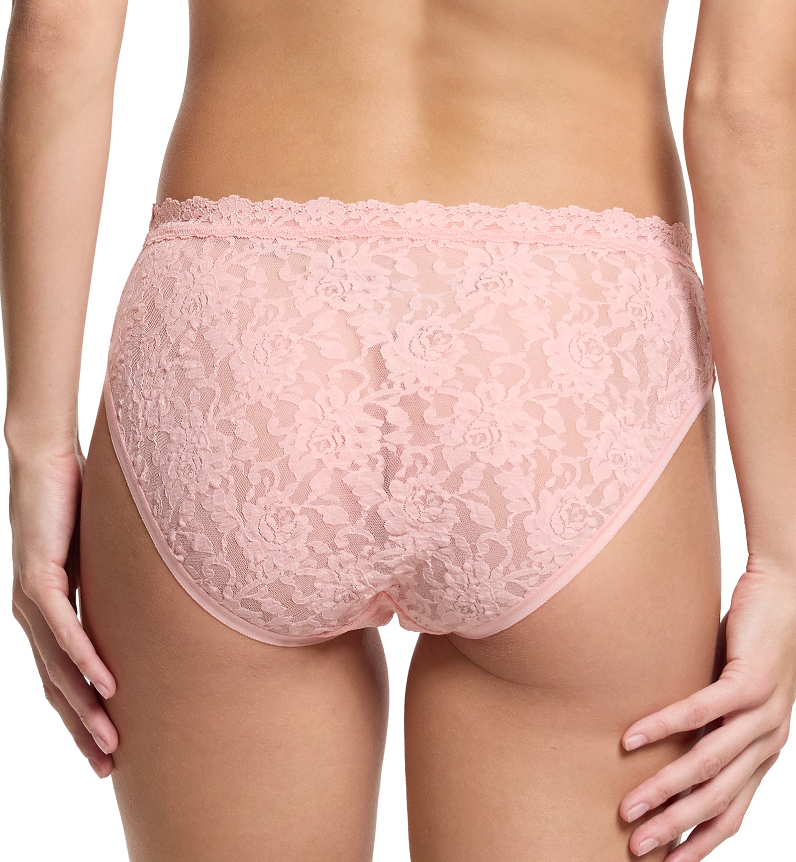 Hanky Panky Signature Lace V-Front High Cut Brief (482274),XS,Pretty In Peach - Pretty In Peach,XS