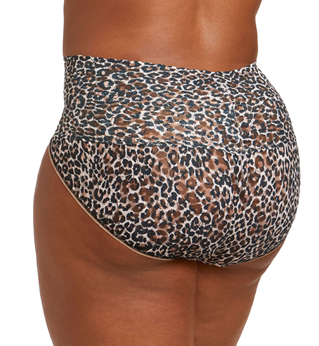 Hanky Panky Plus Size Printed Retro Lace V-Kini (PR9K2124X),1X,Classic Leopard - Brown/Black,1X