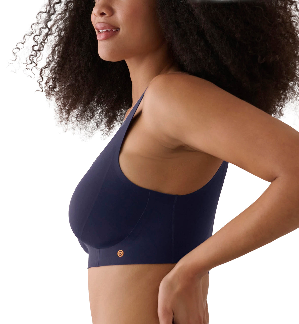 Evelyn & Bobbie EVELYN Deep V-Neck Bralette (1834),Small,Midnight Navy - Midnight Navy,Small
