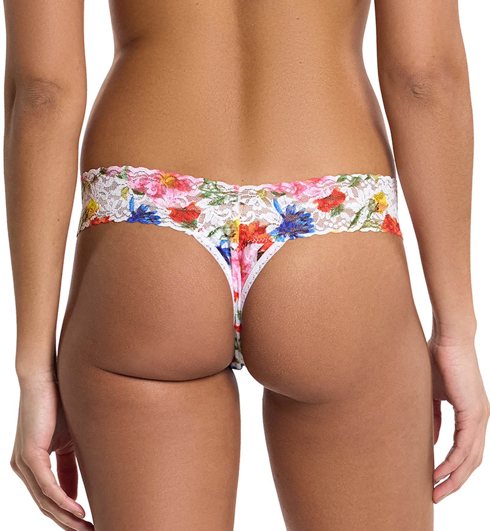 Hanky Panky Signature Lace Printed Low Rise Thong (PR4911P),Meadow Mix - Meadow Mix,One Size