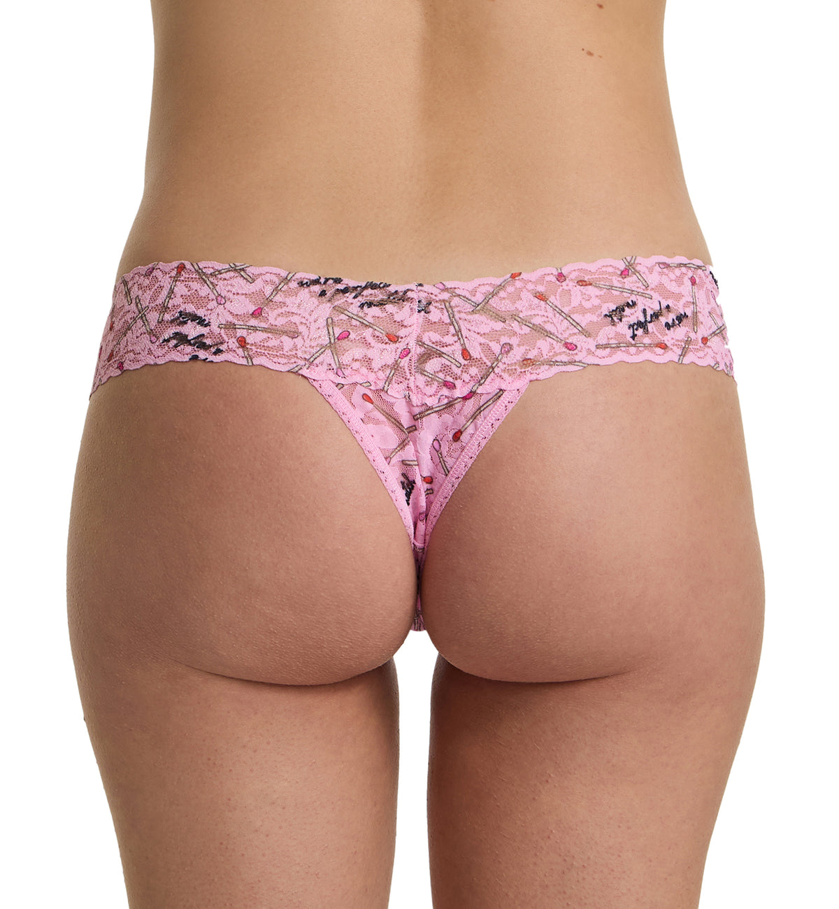 Hanky Panky Signature Lace Printed Low Rise Thong (PR4911P),Perfect Match - Perfect Match,One Size