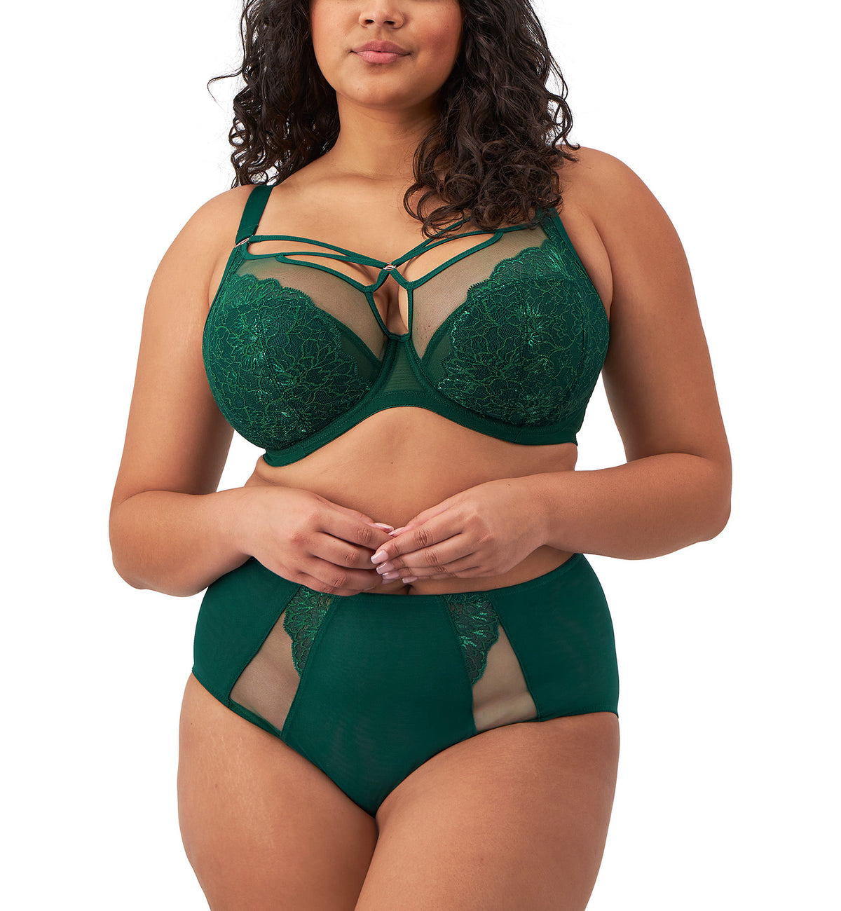 Elomi Brianna Full Panty Brief (8085),Medium,Rainforest - Rainforest,Medium