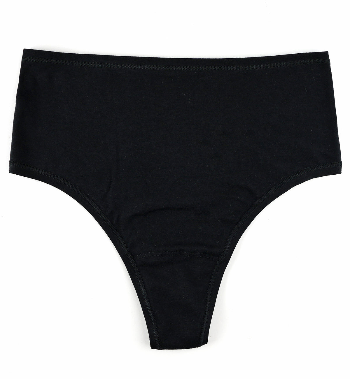 Hanky Panky Play Cotton Hi-Rise Thong (721924),XS/S,Black - Black,XS/S