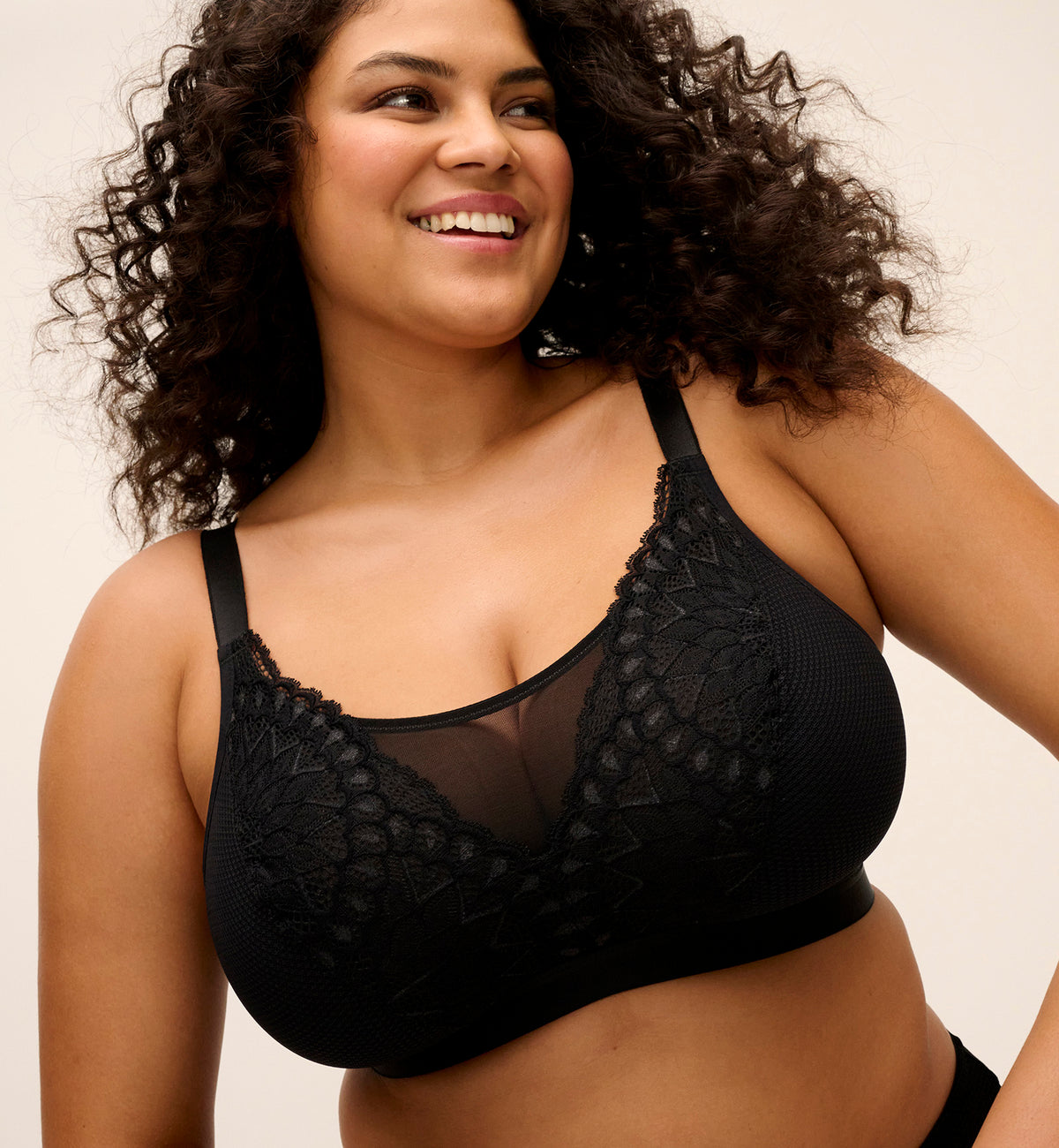 Elomi Tiernie Non Wire Bralette (303317),44H,Black - Black,44H
