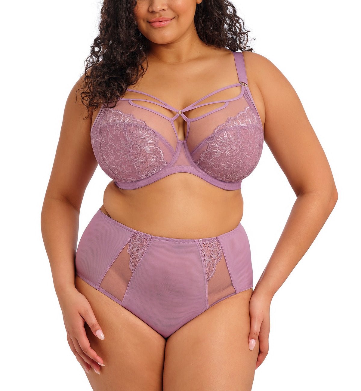 Elomi Brianna Plunge Underwire Bra (8080),32GG,Heather - Heather,32GG