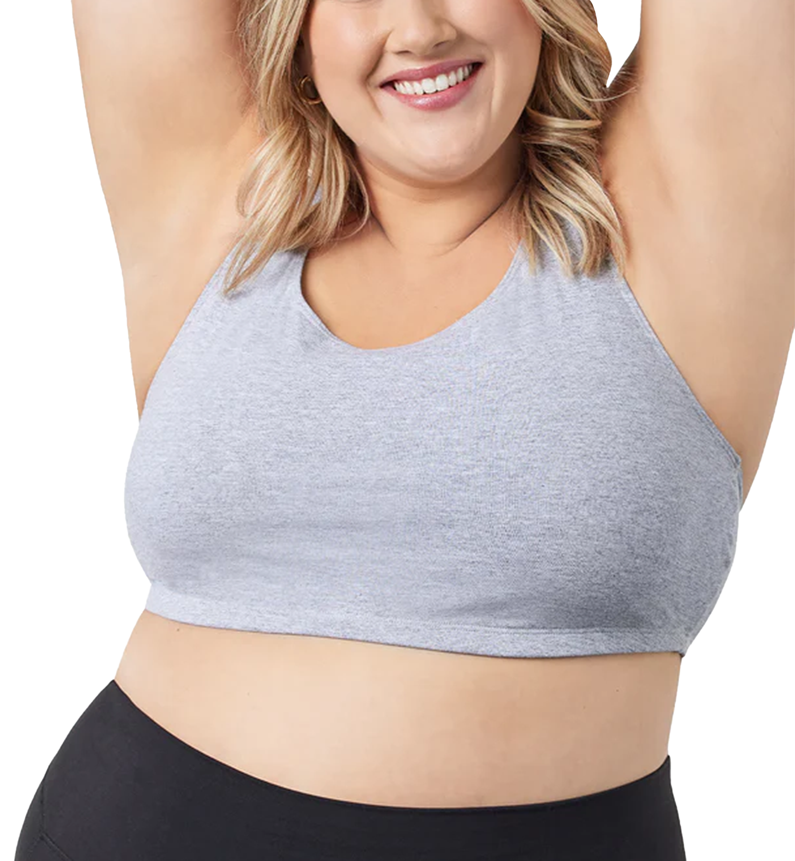 Leading Lady Serena Wirefree Racerback Sports Bra (514),36 B/C/D,Heather Grey - Heather Grey,36 B/C/D