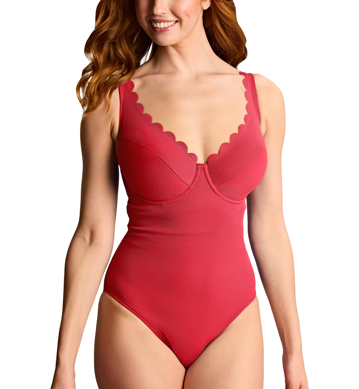 Panache Spirit Rita Plunge Underwire One Piece Swimsuit (SW1780),30FF,Red - Red,30FF