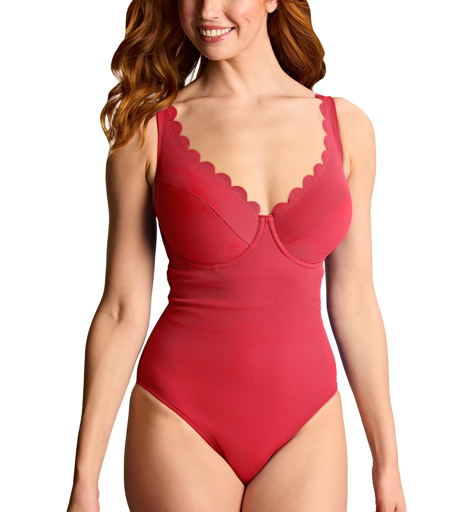 Panache Spirit Rita Plunge Underwire One Piece Swimsuit (SW1780),30FF,Red - Red,30FF