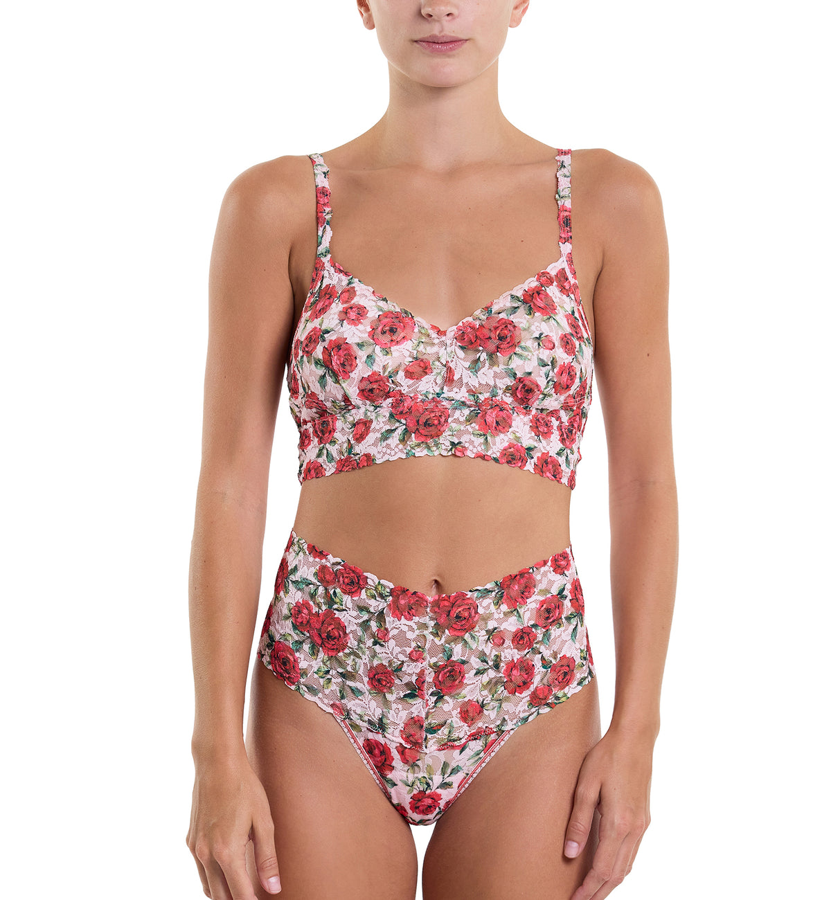 Hanky Panky Printed Retro Lace Thong (PR9K1926),Je Taime - Je Taime,One Size