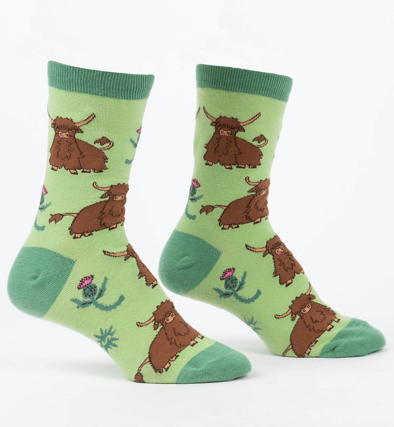 SOCK it to me Women's Crew Socks (W0496),Hardy Highland Cows - Hardy Highland Cows,One Size