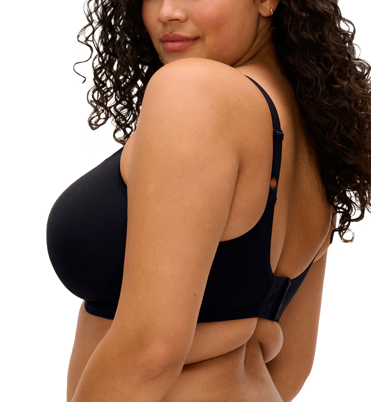 Elomi Smooth Unlined Underwire Molded Bra (4301),32GG,Black - Black,32GG