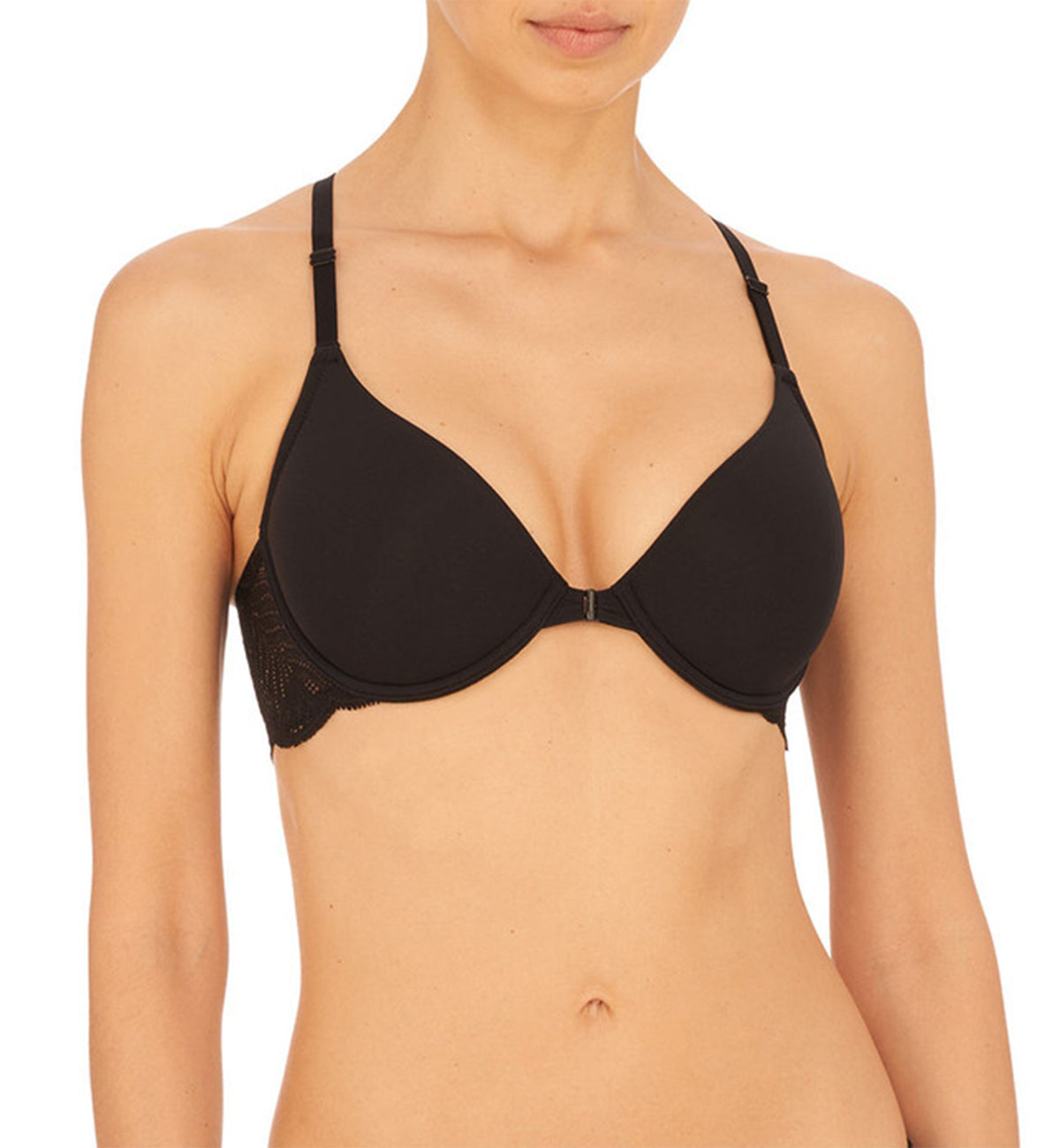 Natori Lush Front Close Contour Underwire Bra (728309),30C,Black - Black,30C