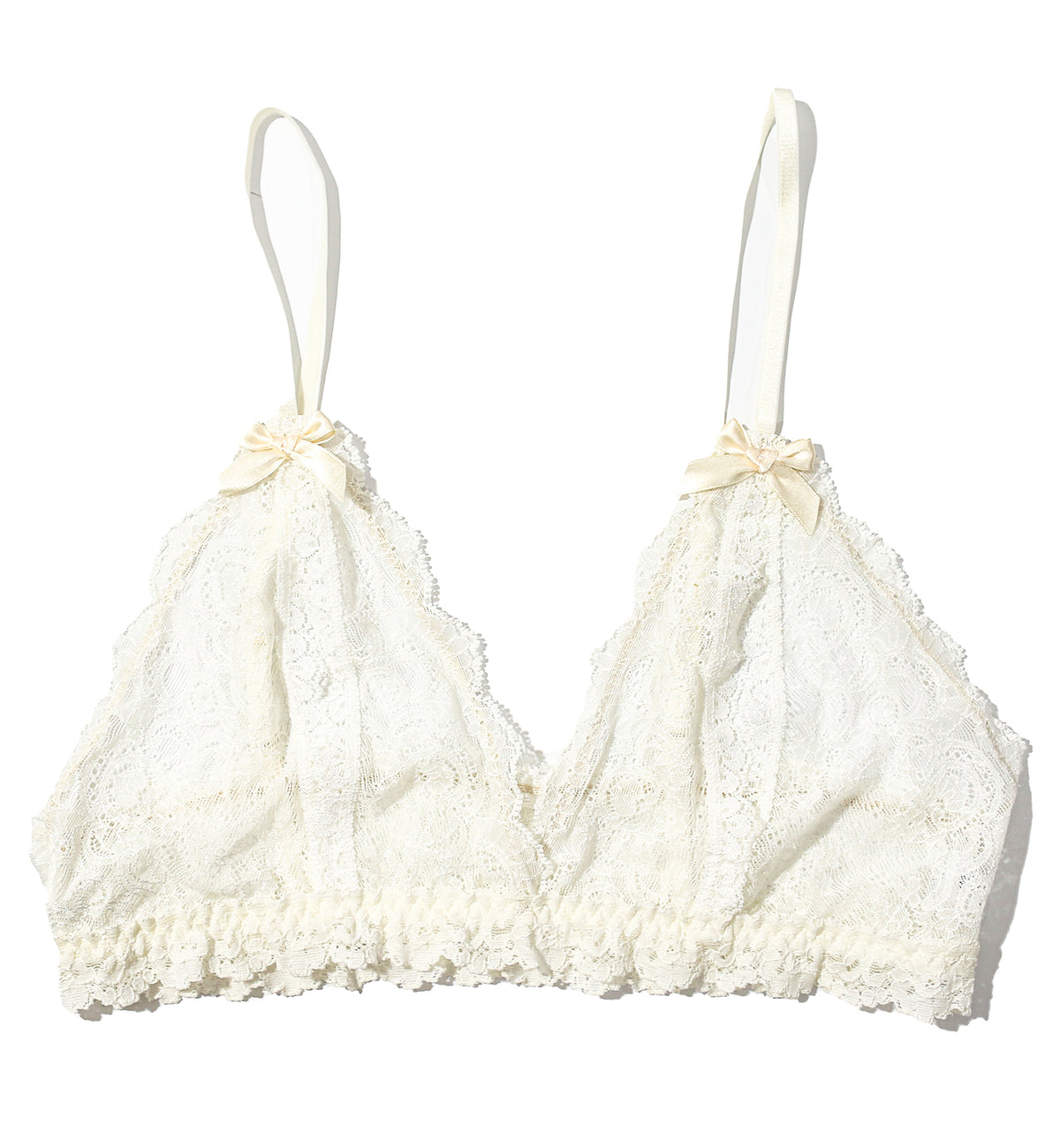 Hanky Panky Bridal Peek-a-Boo Luxe Lace Bralette (977901),Small,Ivory - Ivory,Small