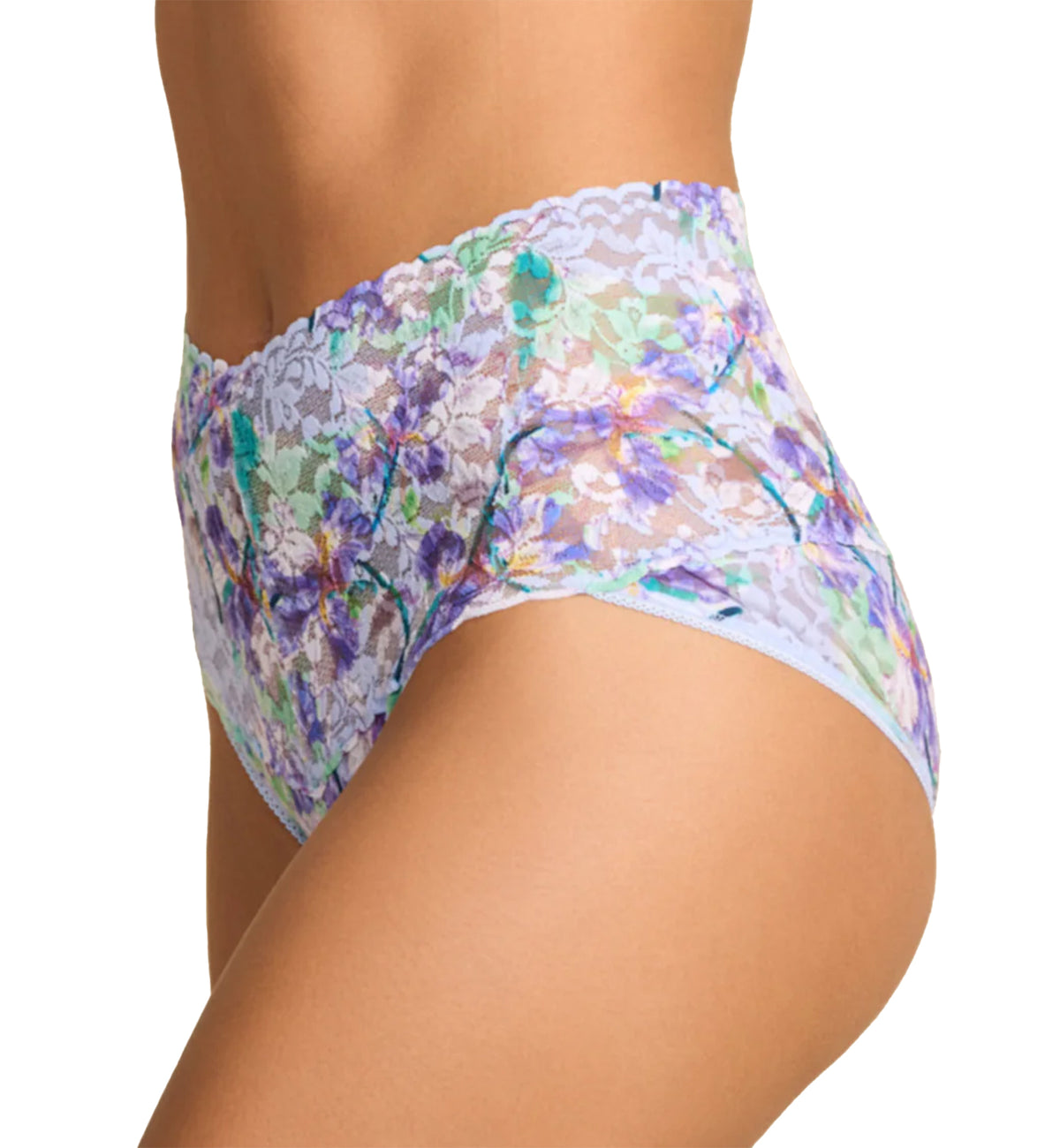 Hanky Panky Retro Lace Printed V-kini (PR9K2124),Small,Pleinair - Pleinair,Small